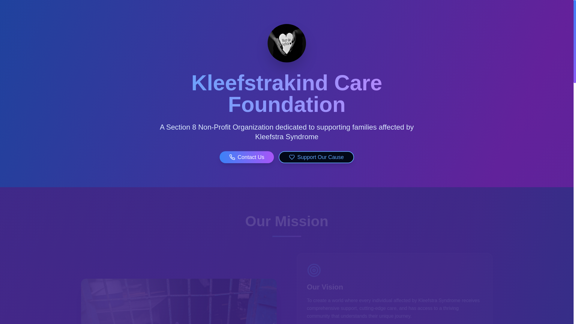 website screenshot of https://kleefstrakind.org/