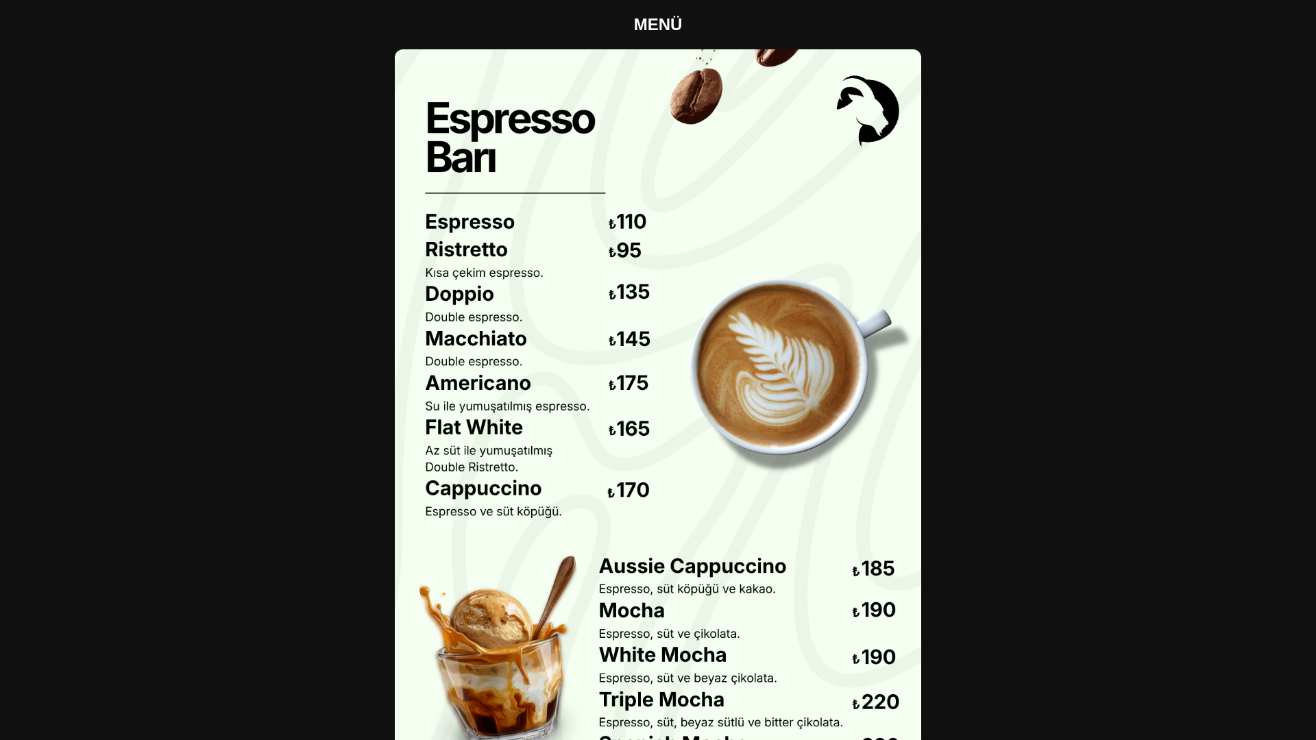 website screenshot of https://kecicoffeeandmore.com/