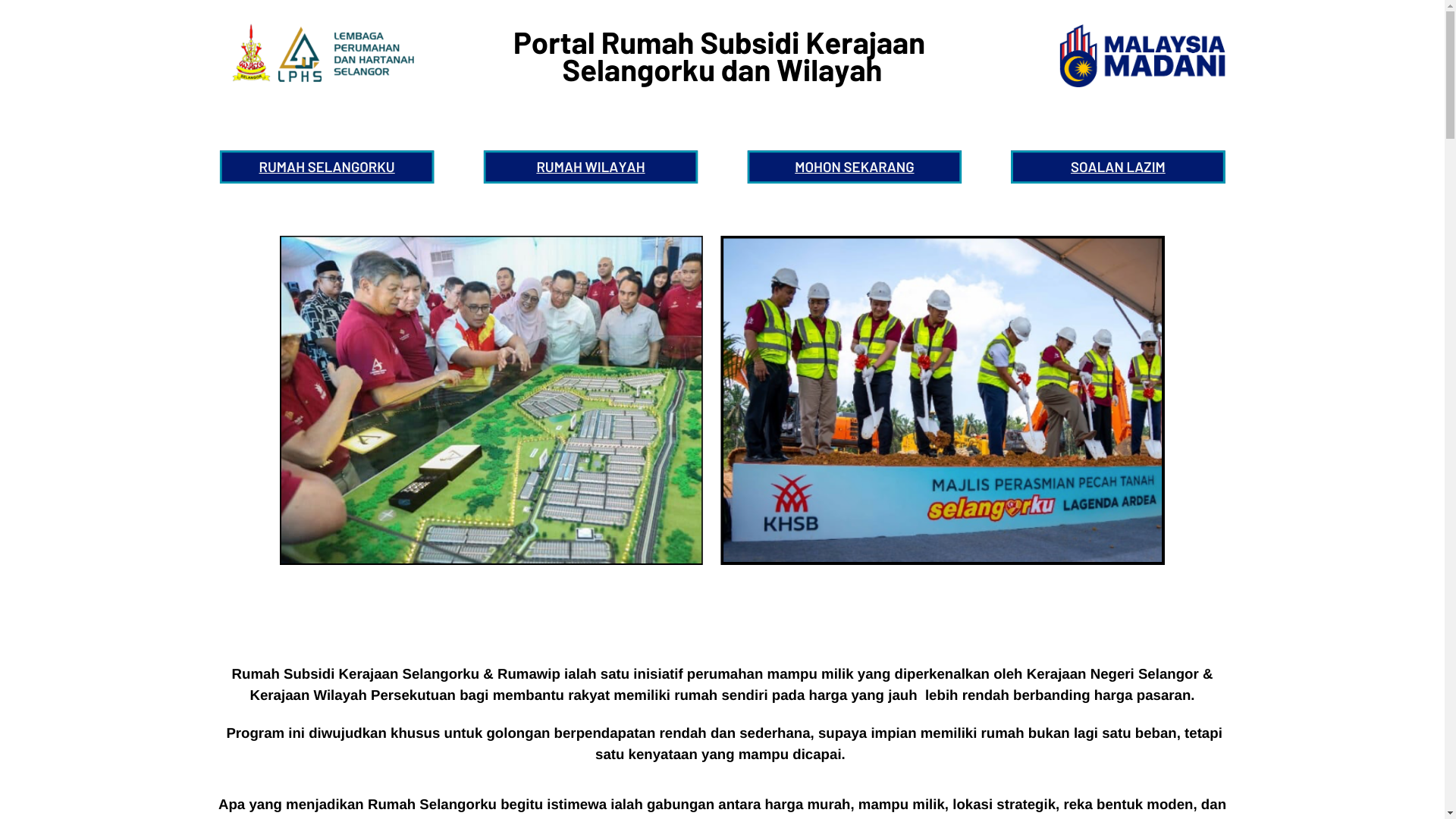 website screenshot of https://rumahsubsidikerajaan.com/