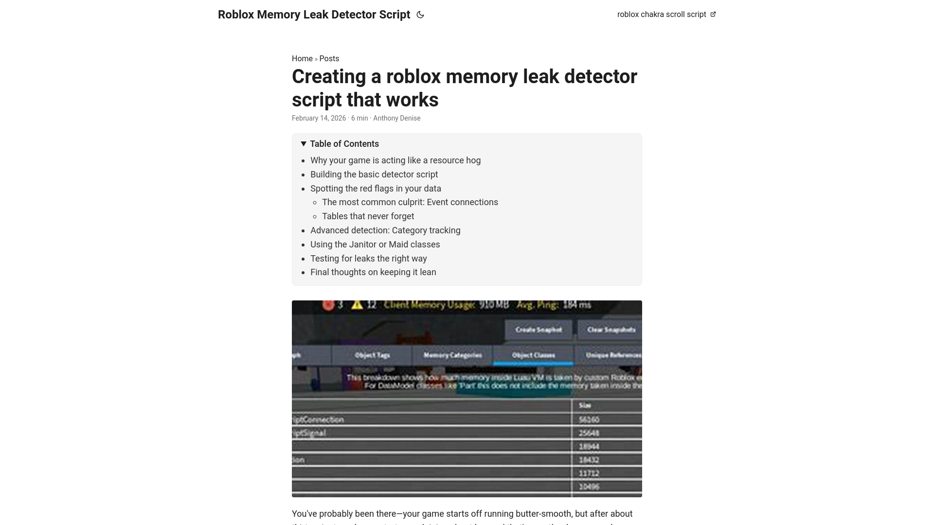 website screenshot of https://roblox-memory-leak-detector-script.pages.dev/