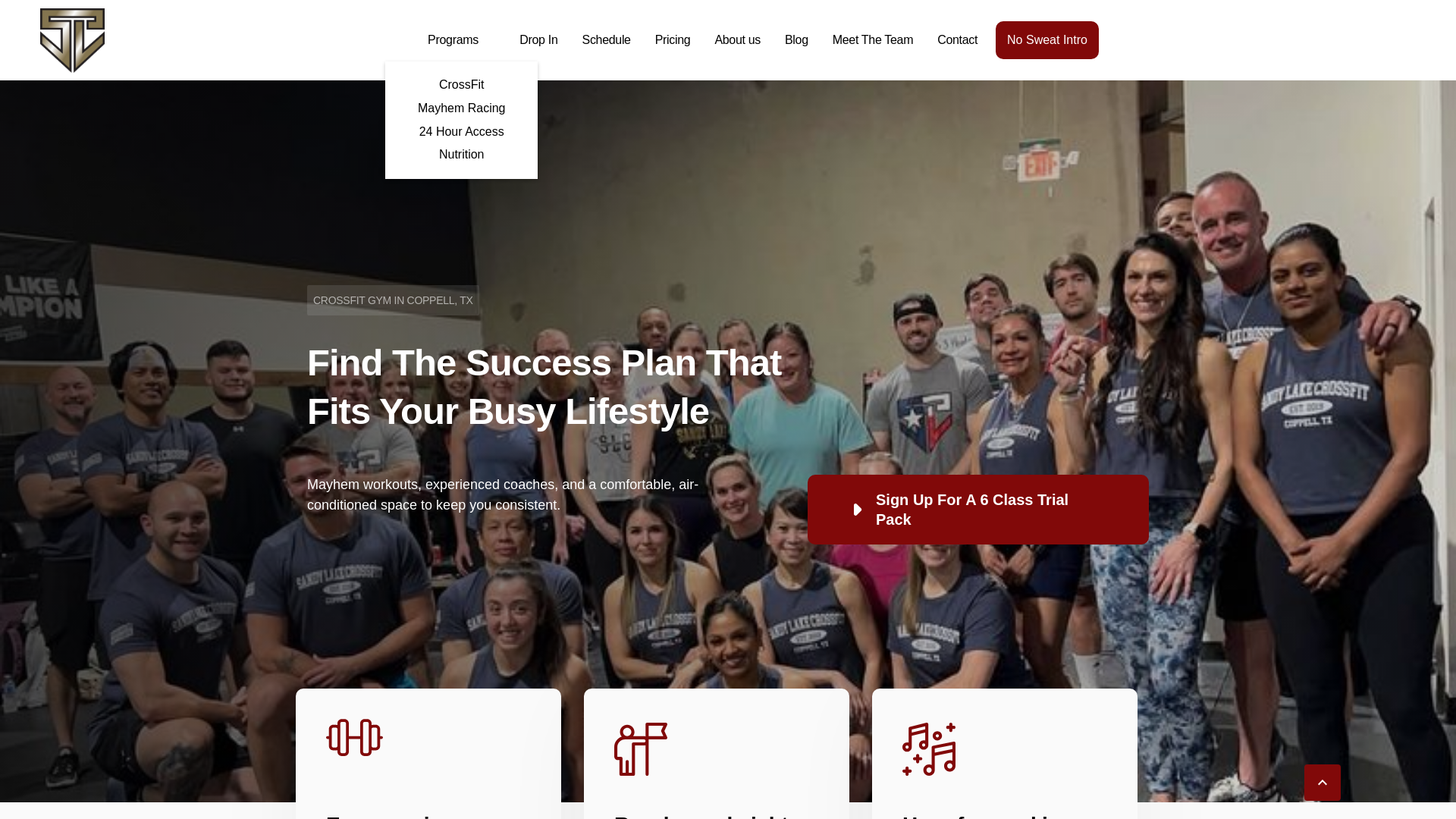 website screenshot of https://sandylakecf.com/