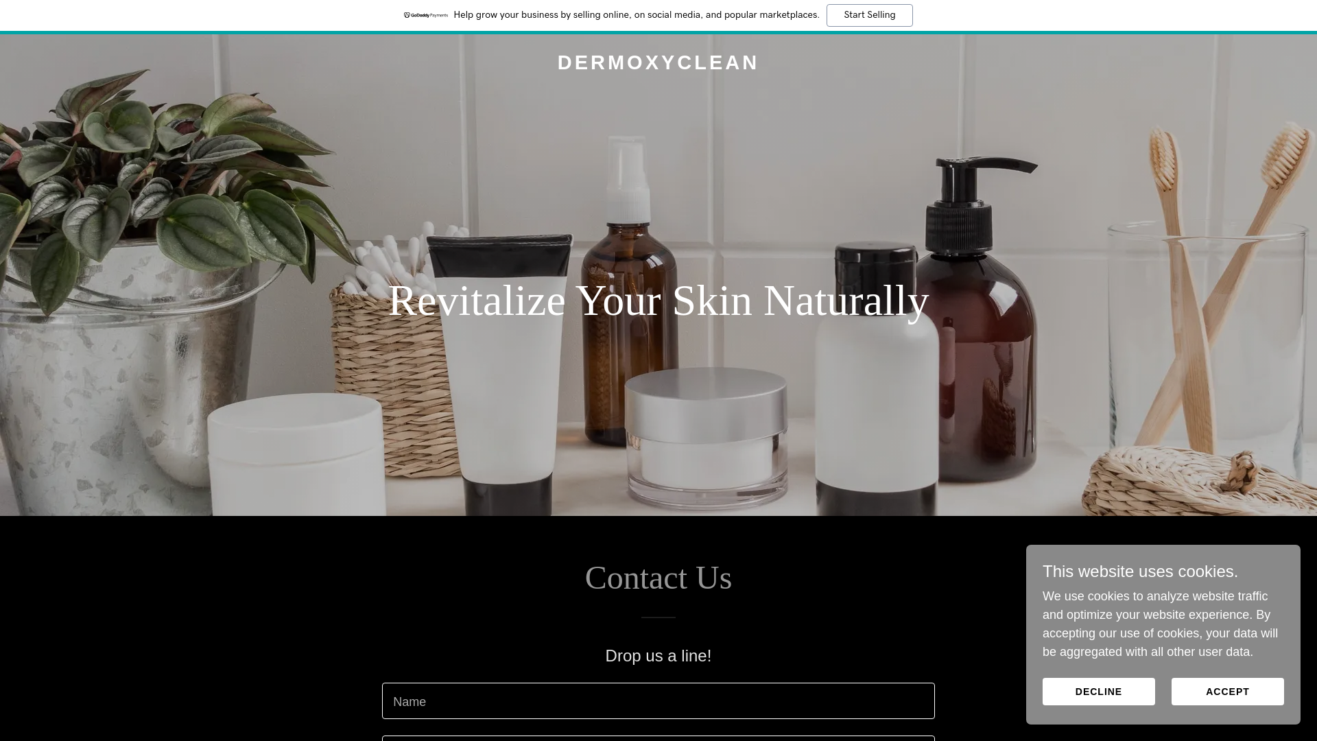 website screenshot of https://dermoxyclean.com/