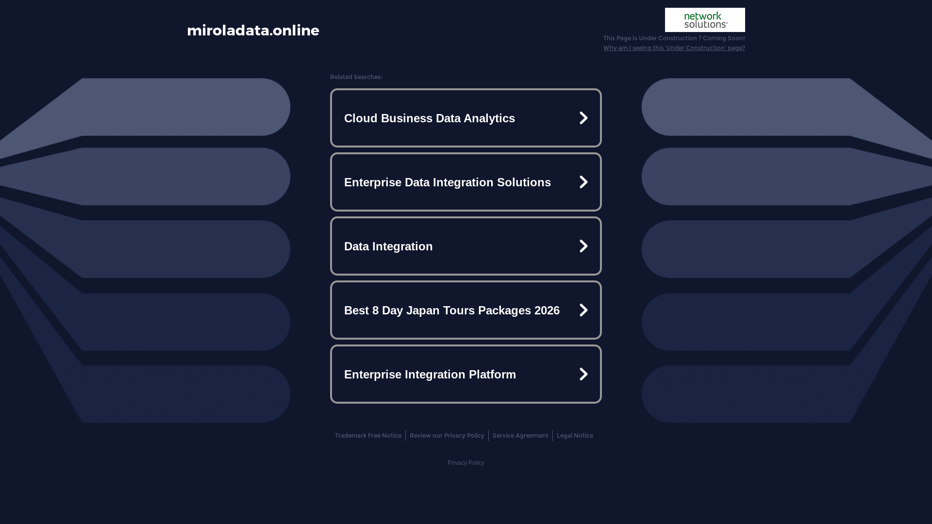 website screenshot of https://miroladata.online/