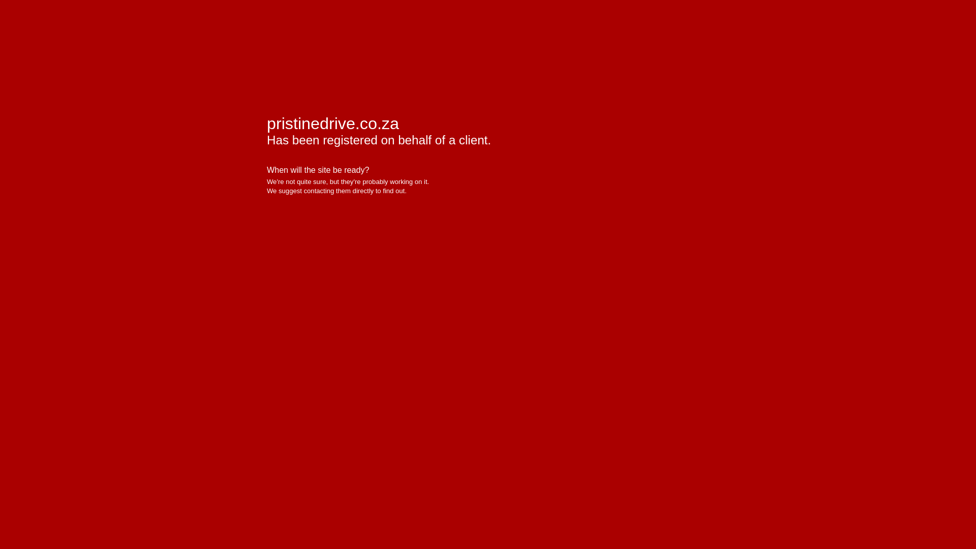 website screenshot of https://pristinedrive.co.za/