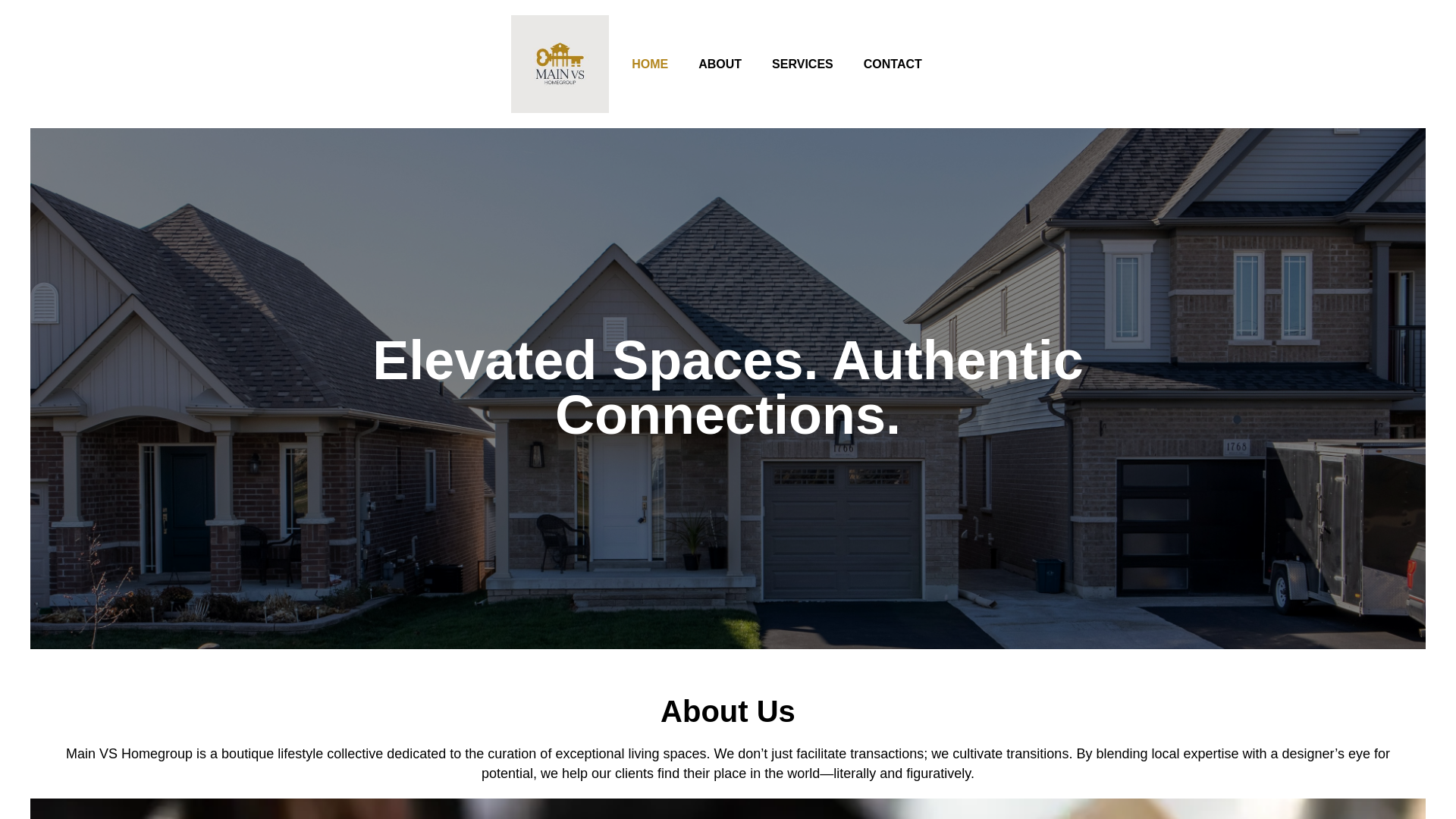 website screenshot of https://mainvshomegroup.com/