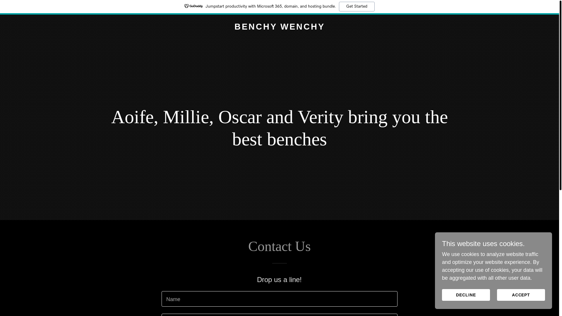 website screenshot of https://benchywenchy.com/