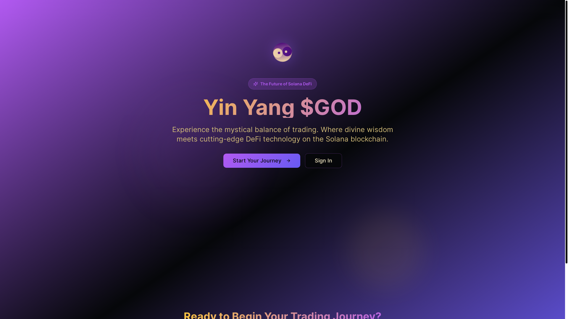 website screenshot of https://yinyanggod.com/