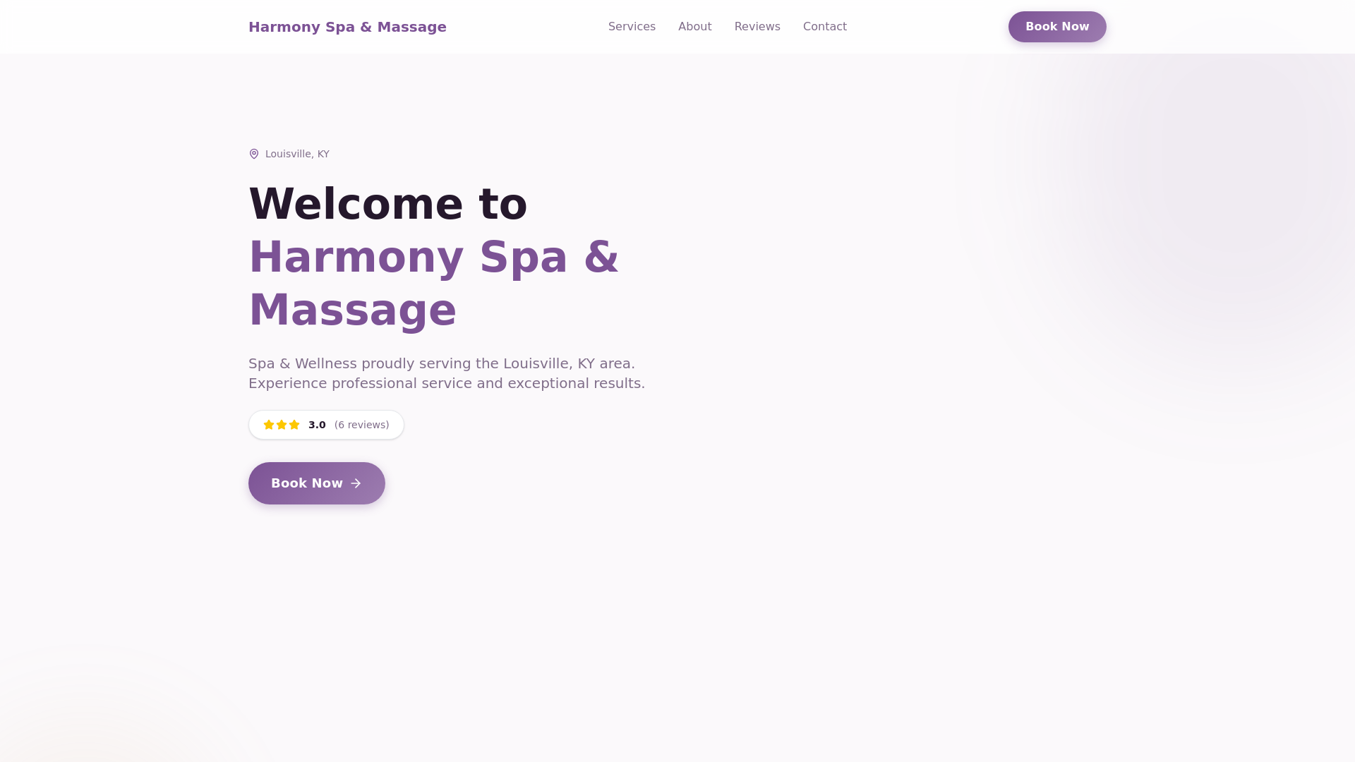 website screenshot of https://harmony-spa-and-massage-ky-odev.pages.dev/