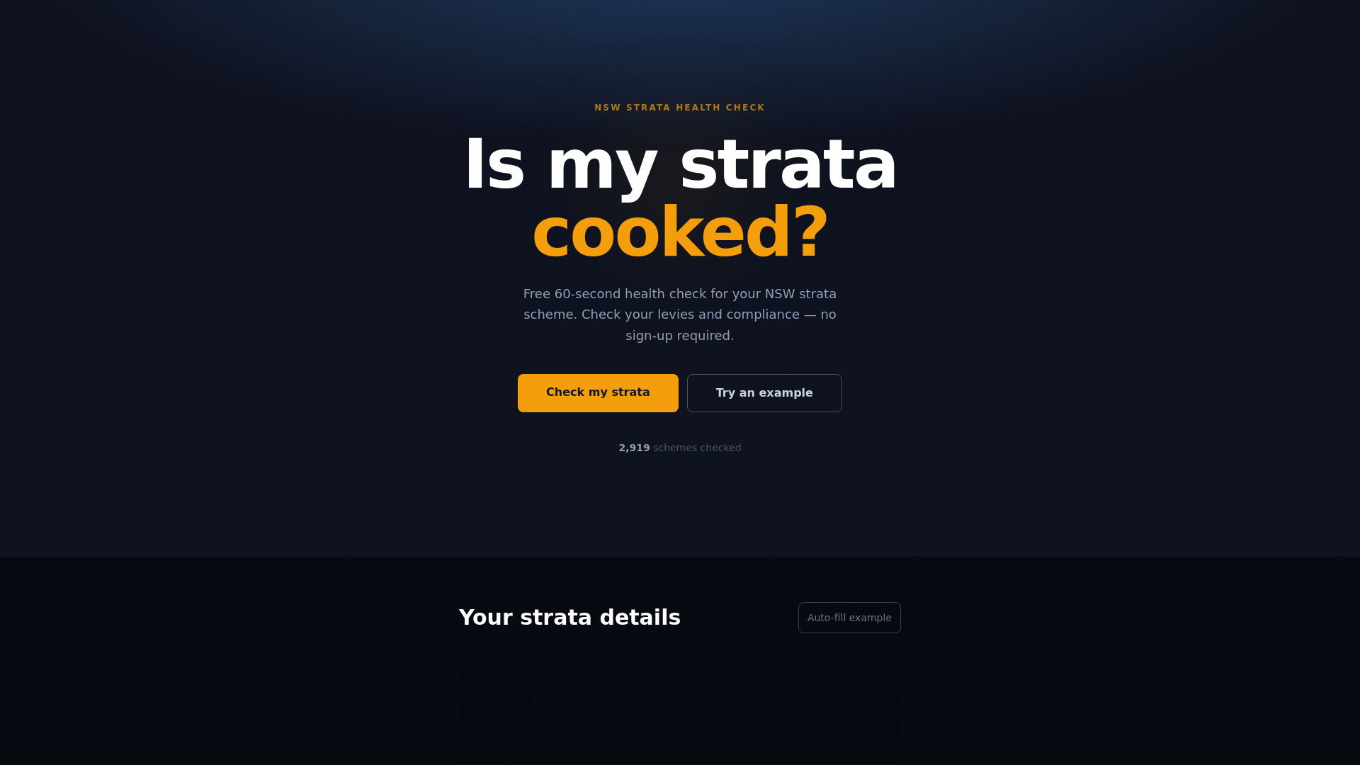 website screenshot of https://ismystratacooked.pages.dev/