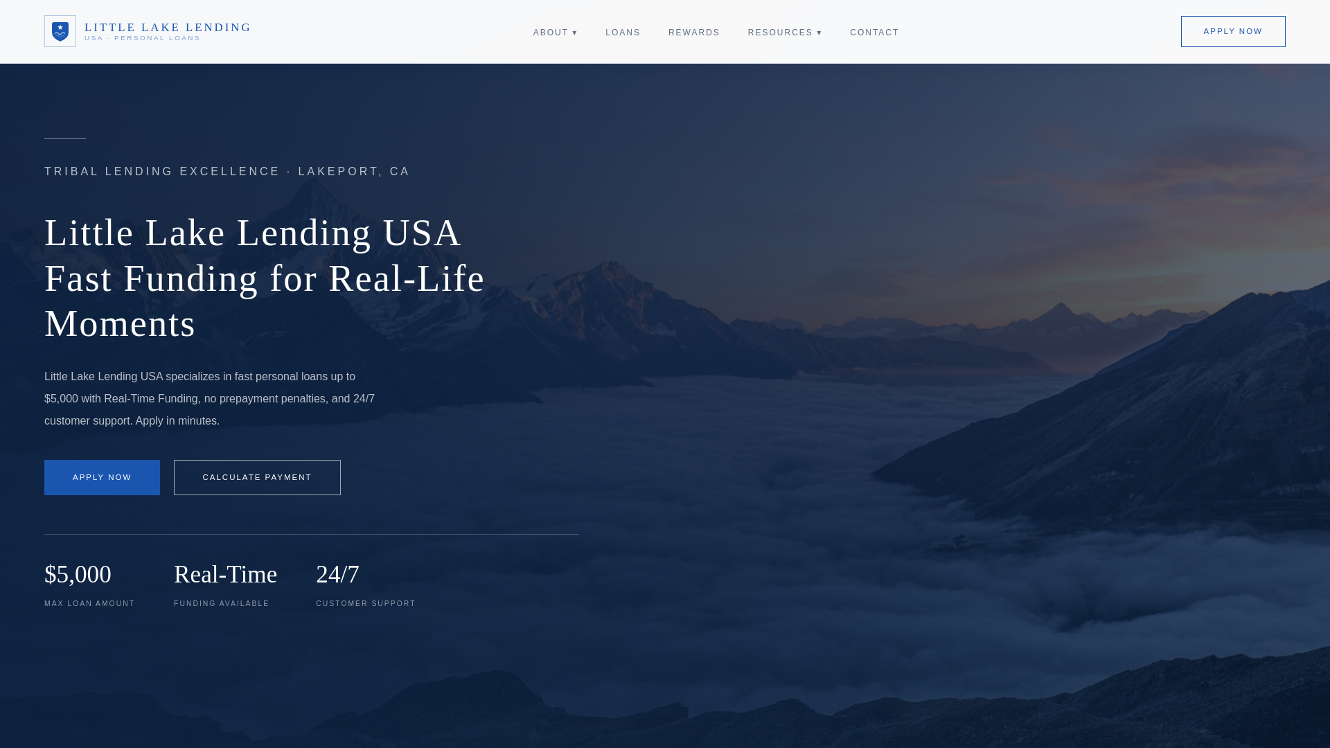 website screenshot of https://littlelakelendingusa.com/