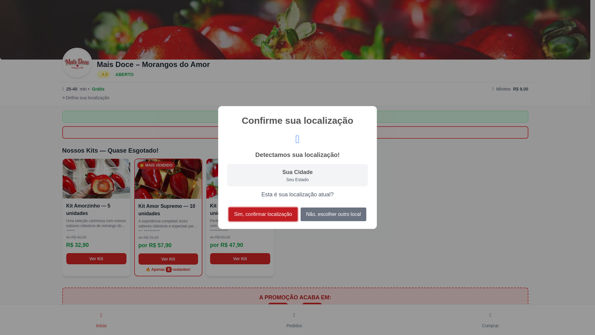 website screenshot of https://maisdoce.shop/