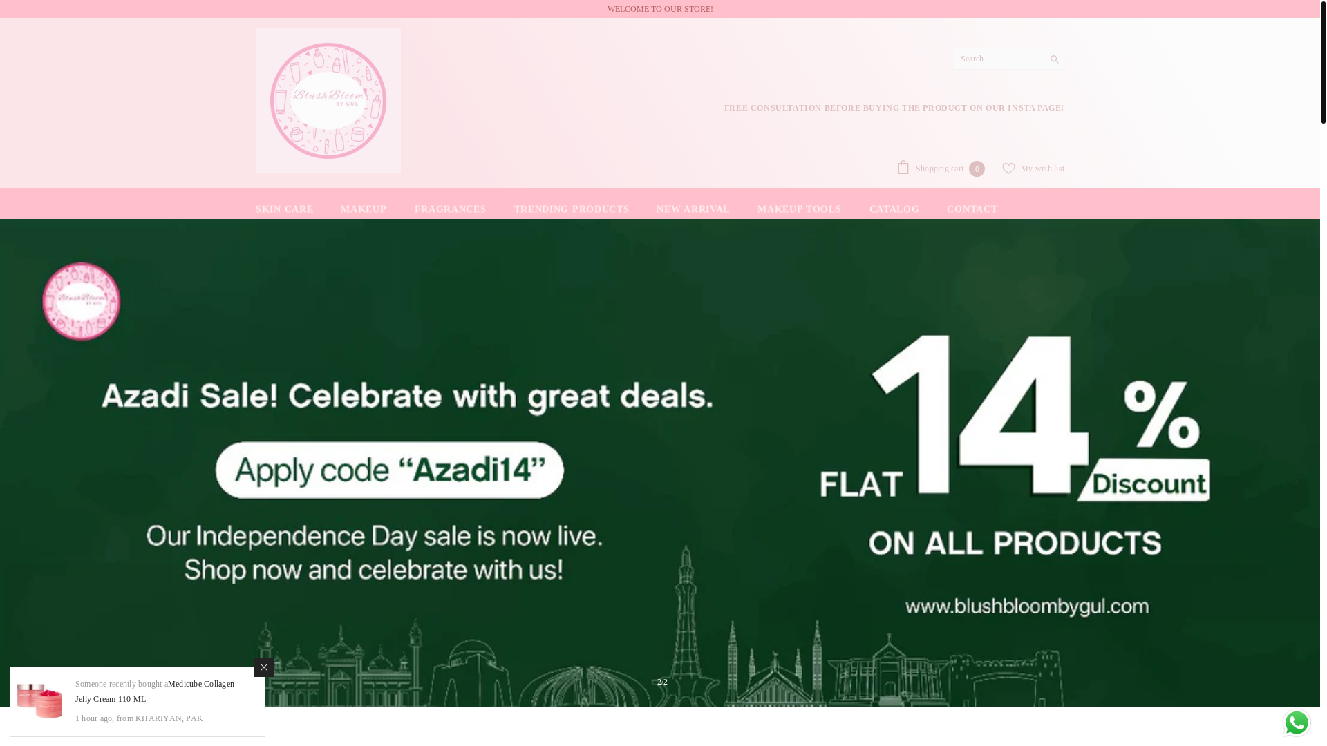 website screenshot of https://blushbloombygul.com/