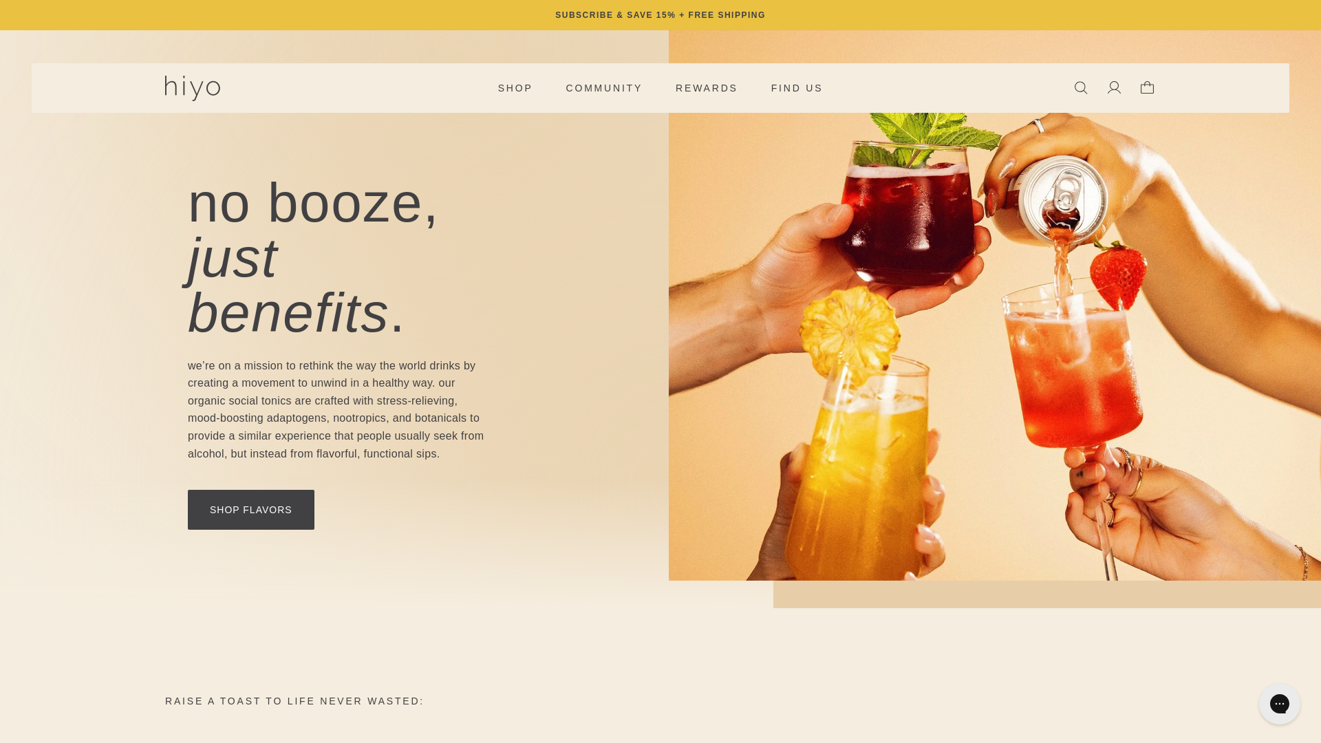 website screenshot of https://hiyobeverage.com/