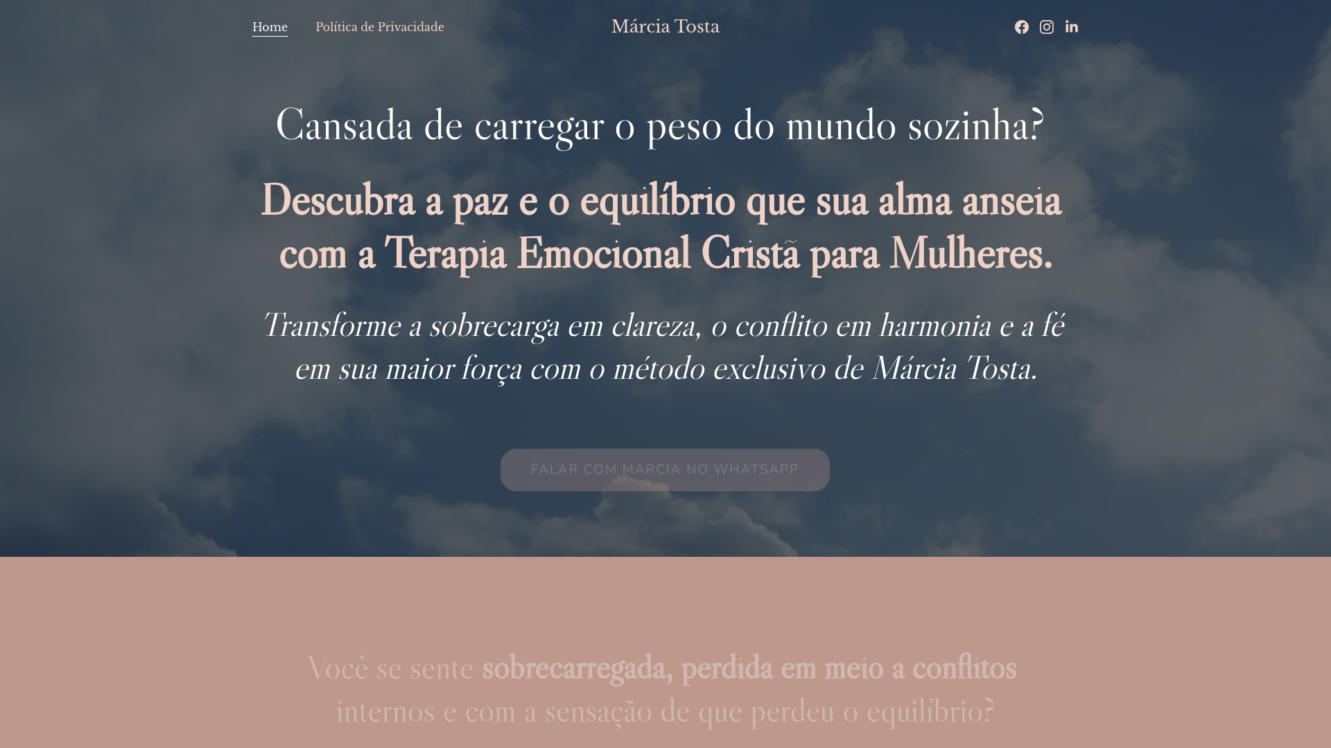 website screenshot of https://marciatosta.com.br/
