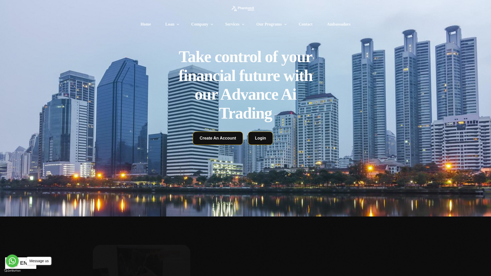 website screenshot of https://phantomxxmining.com/