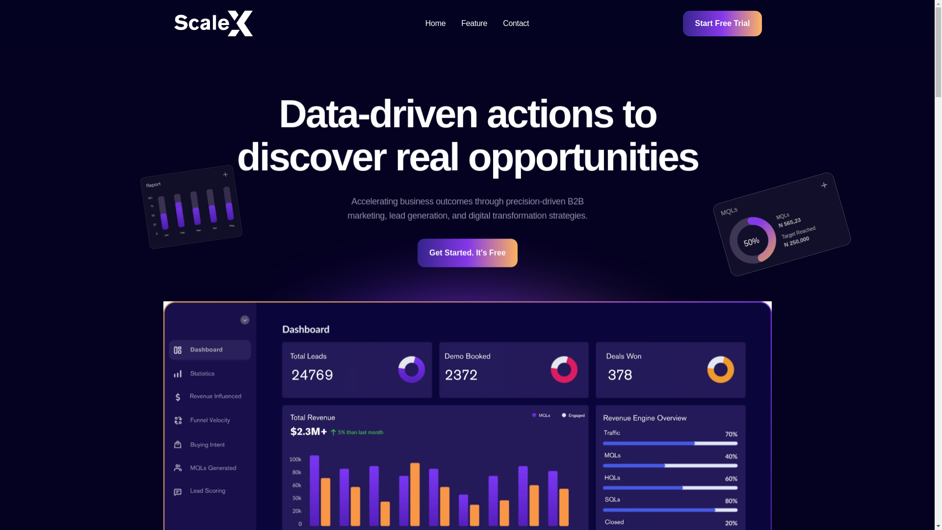 website screenshot of https://scale-x.us/