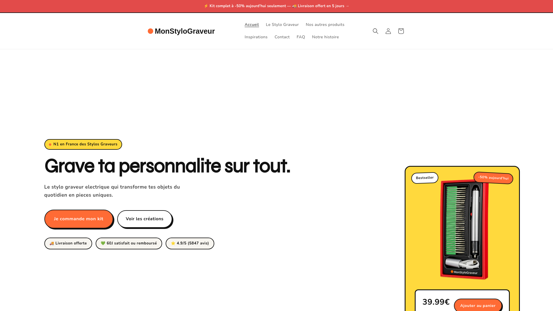 website screenshot of https://monstylograveur.fr/