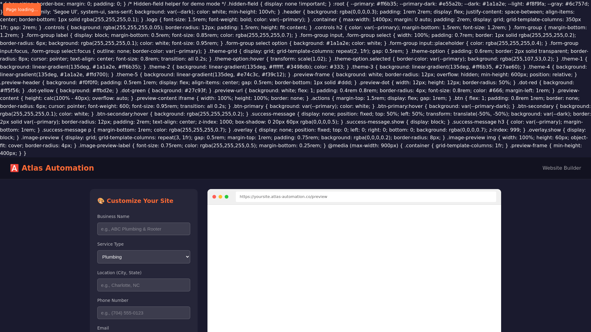 website screenshot of https://atlasautomation.pages.dev/