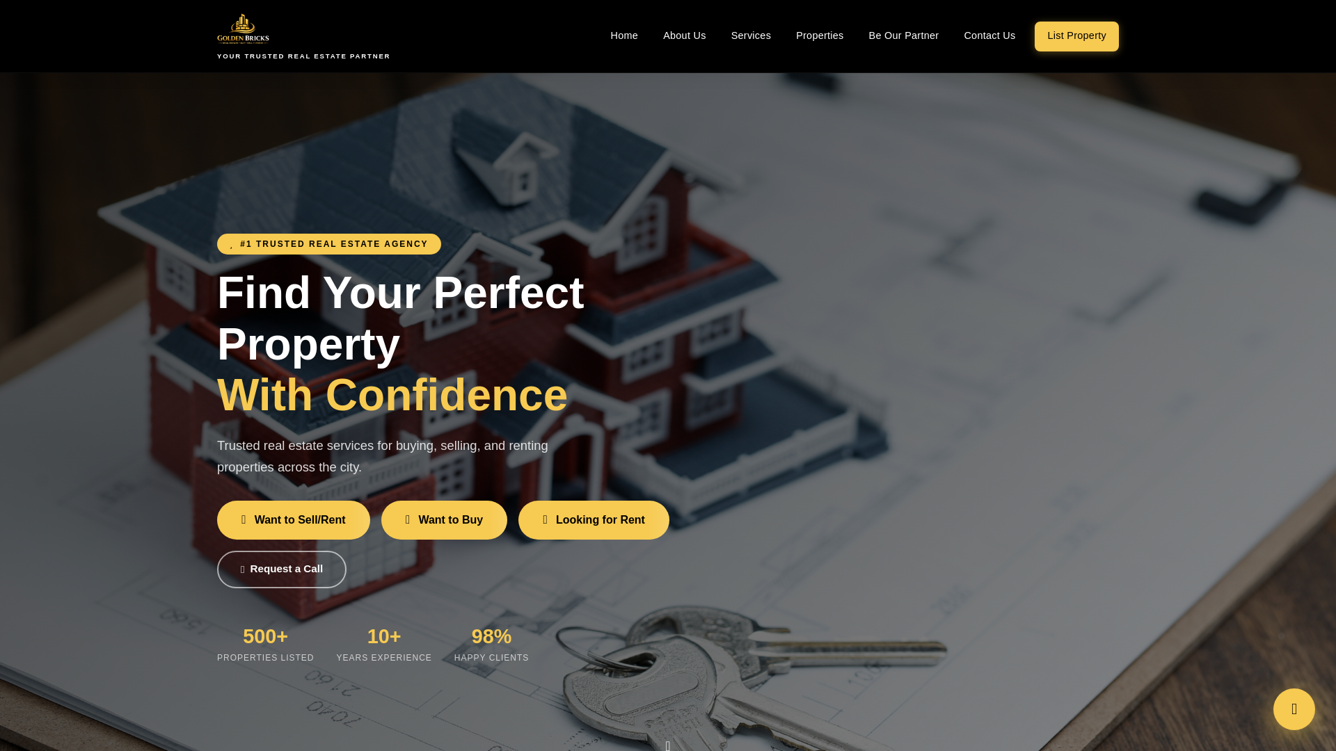 website screenshot of https://goldenbrickss.in/