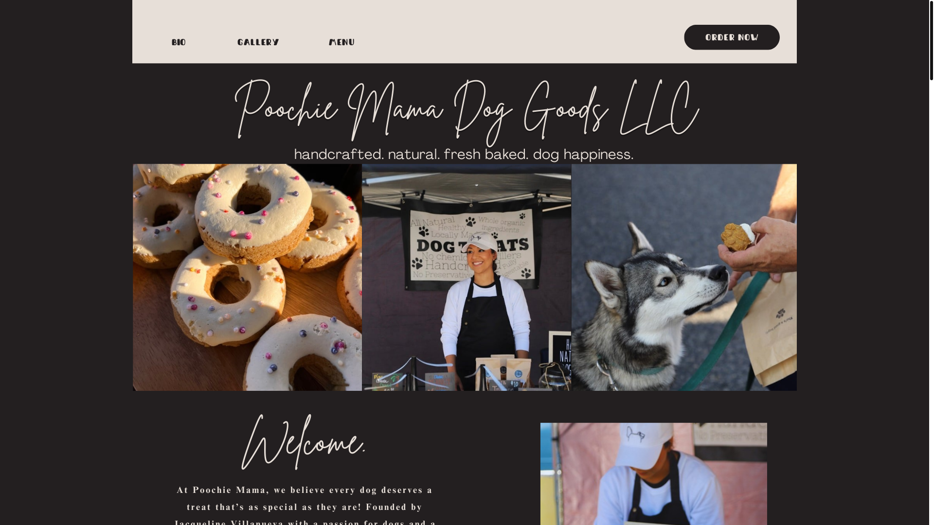 website screenshot of https://poochiemamadoggoods.com/