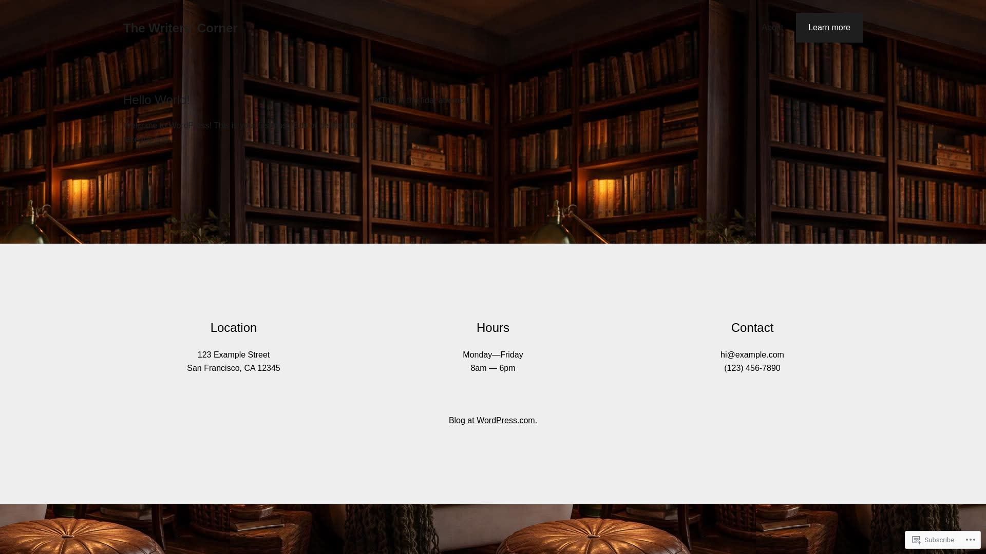 website screenshot of https://thewriterscorners.com/