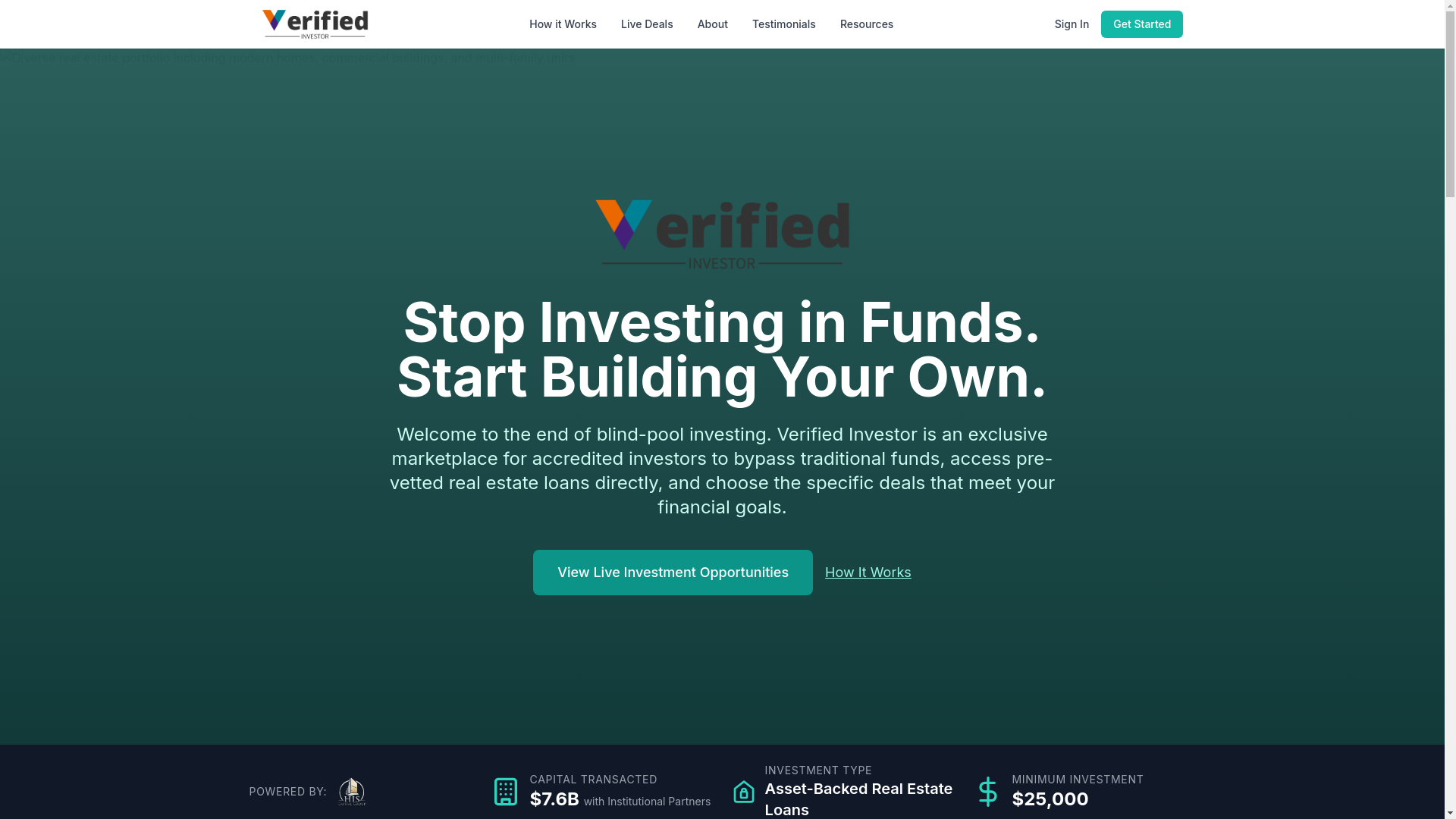 website screenshot of https://verifiedinvestorfund.com/