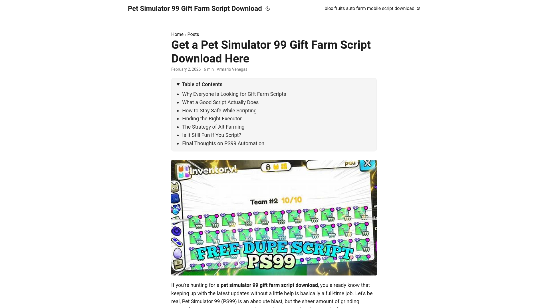 website screenshot of https://pet-simulator-99-gift-farm-script-download.pages.dev/