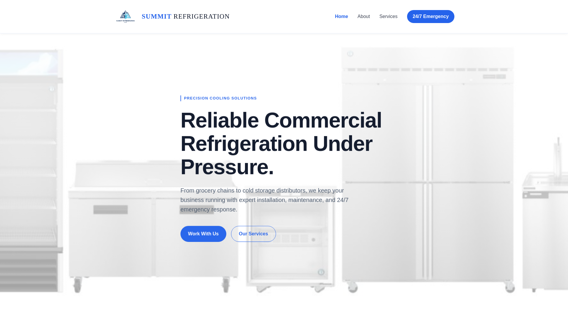 website screenshot of https://summitrefrigerationllc.com/
