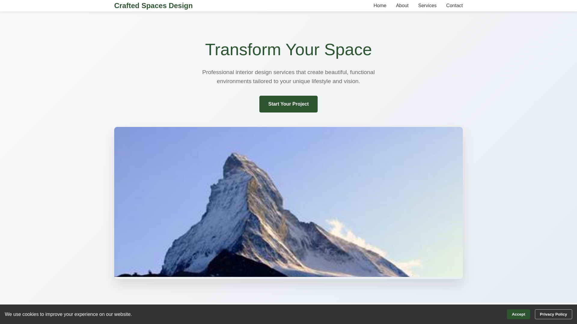website screenshot of https://craftedspacesdesign.sbs