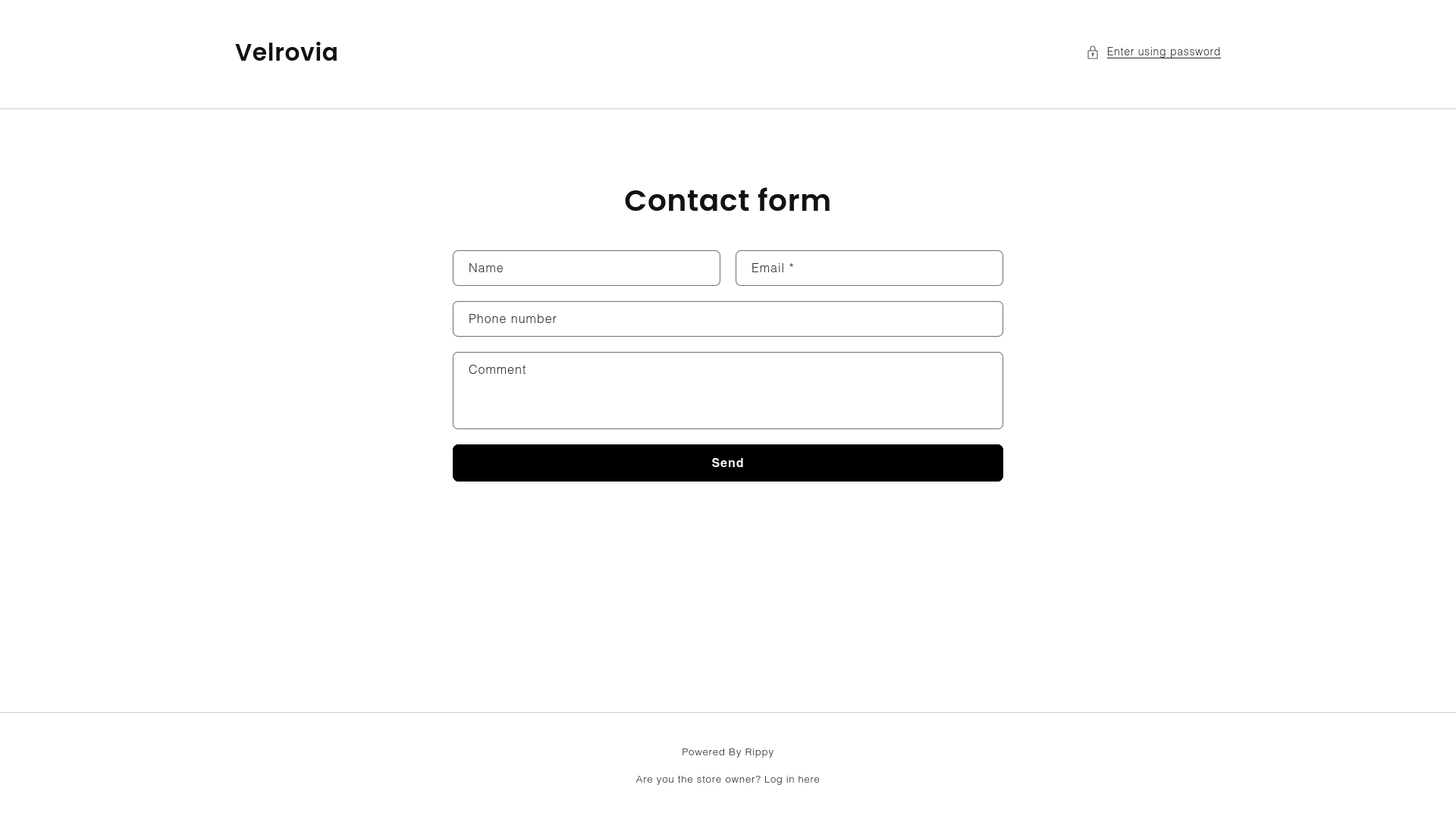 website screenshot of https://velrovia.com/