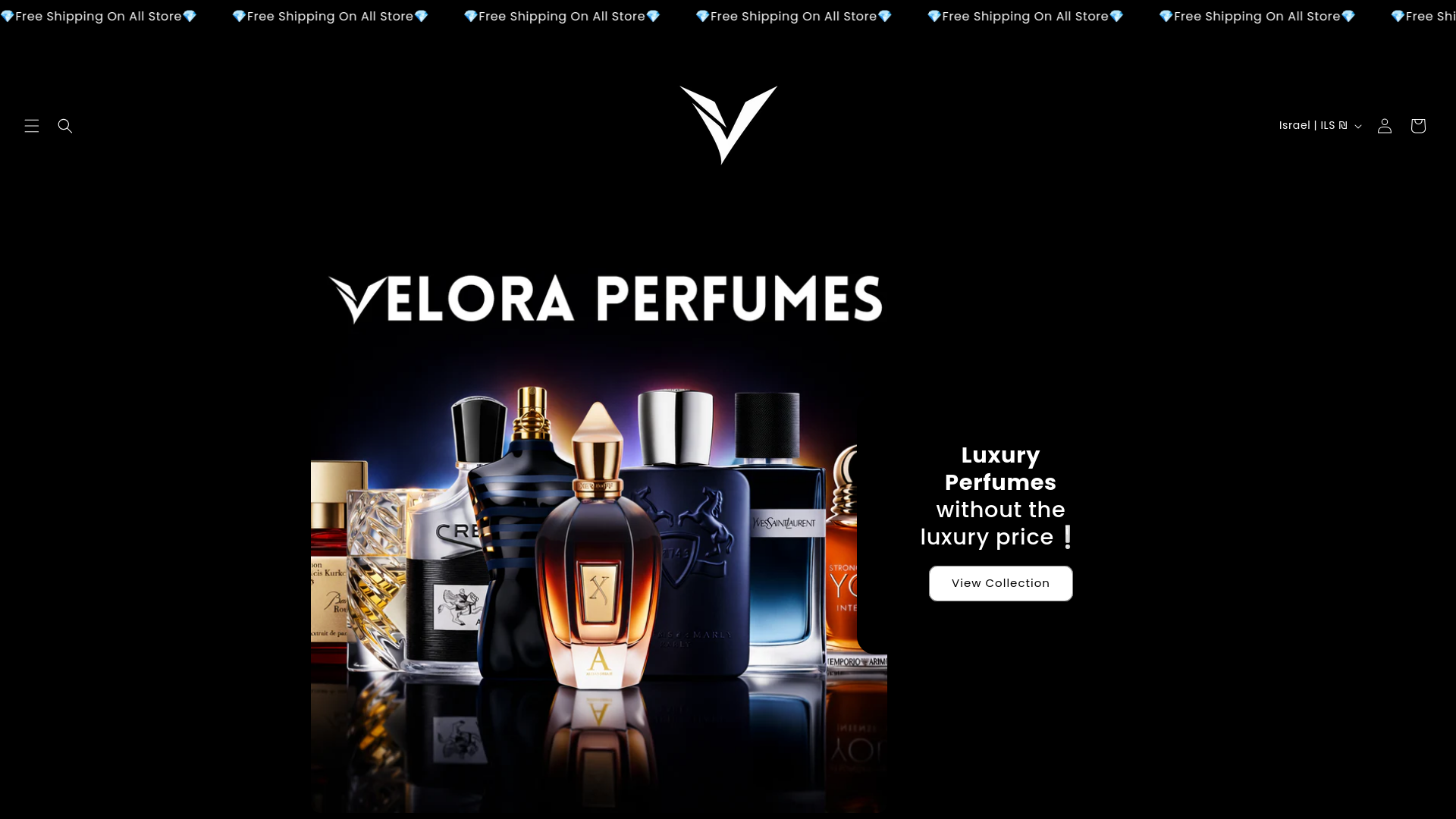 website screenshot of https://veloraperfumes.store