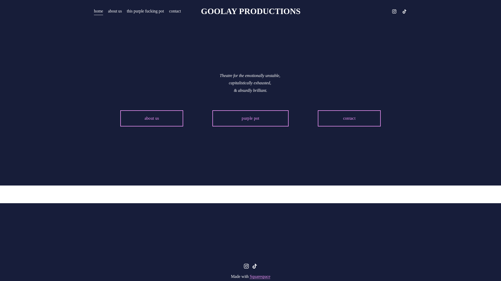 website screenshot of https://goolayproductions.com/
