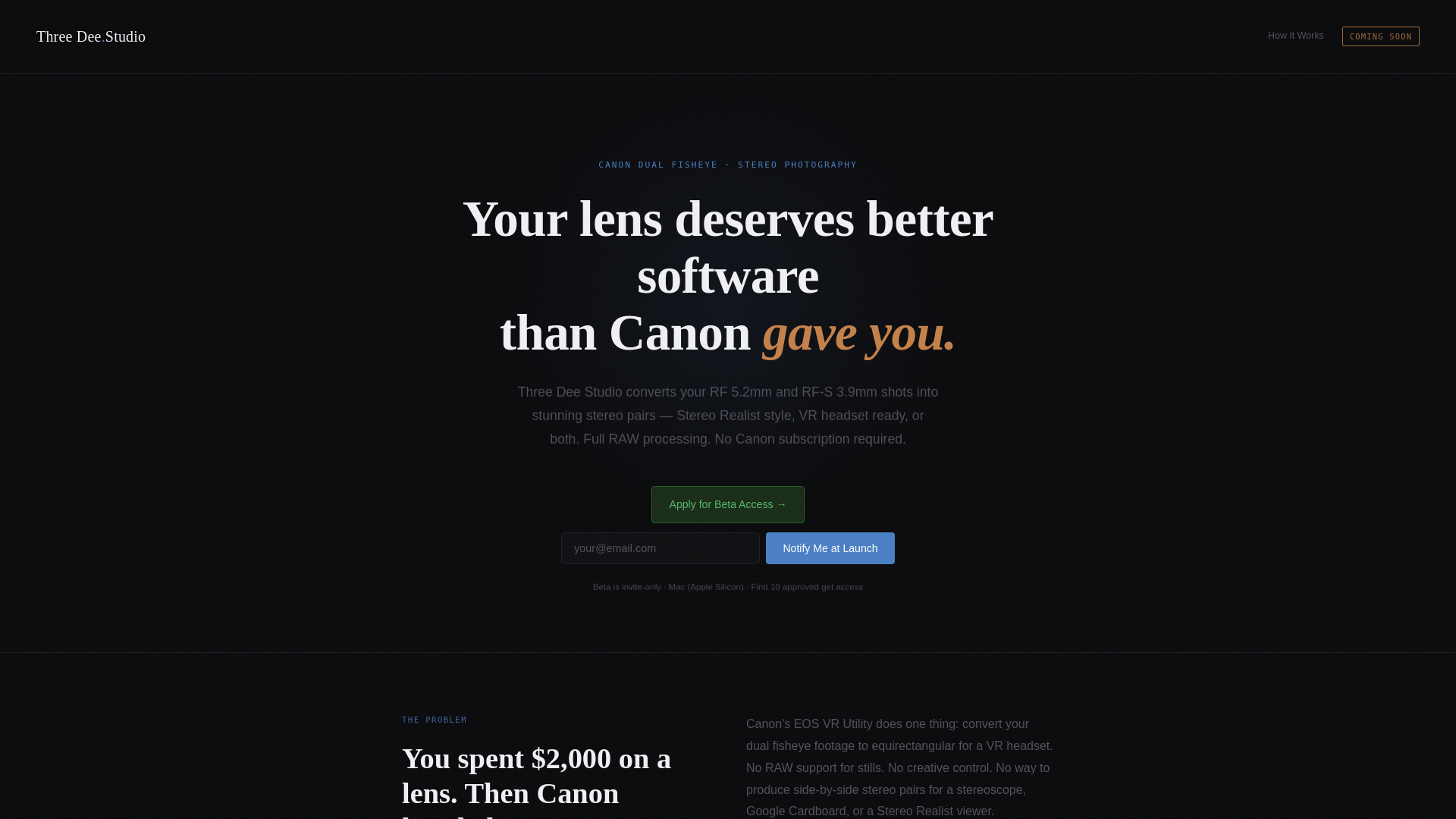 website screenshot of https://threedeestudio.com/