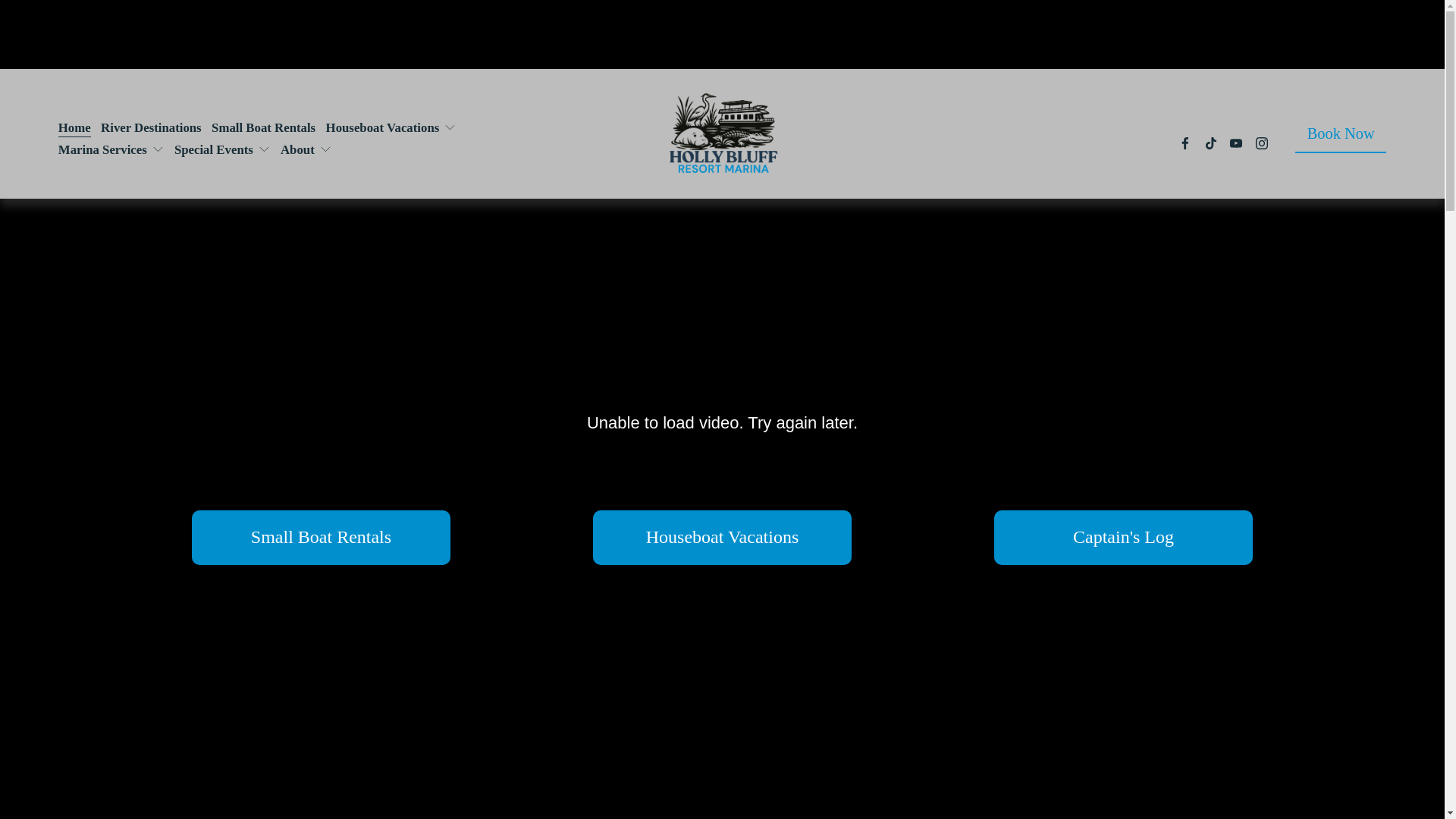 website screenshot of https://hollybluffresortmarina.com/