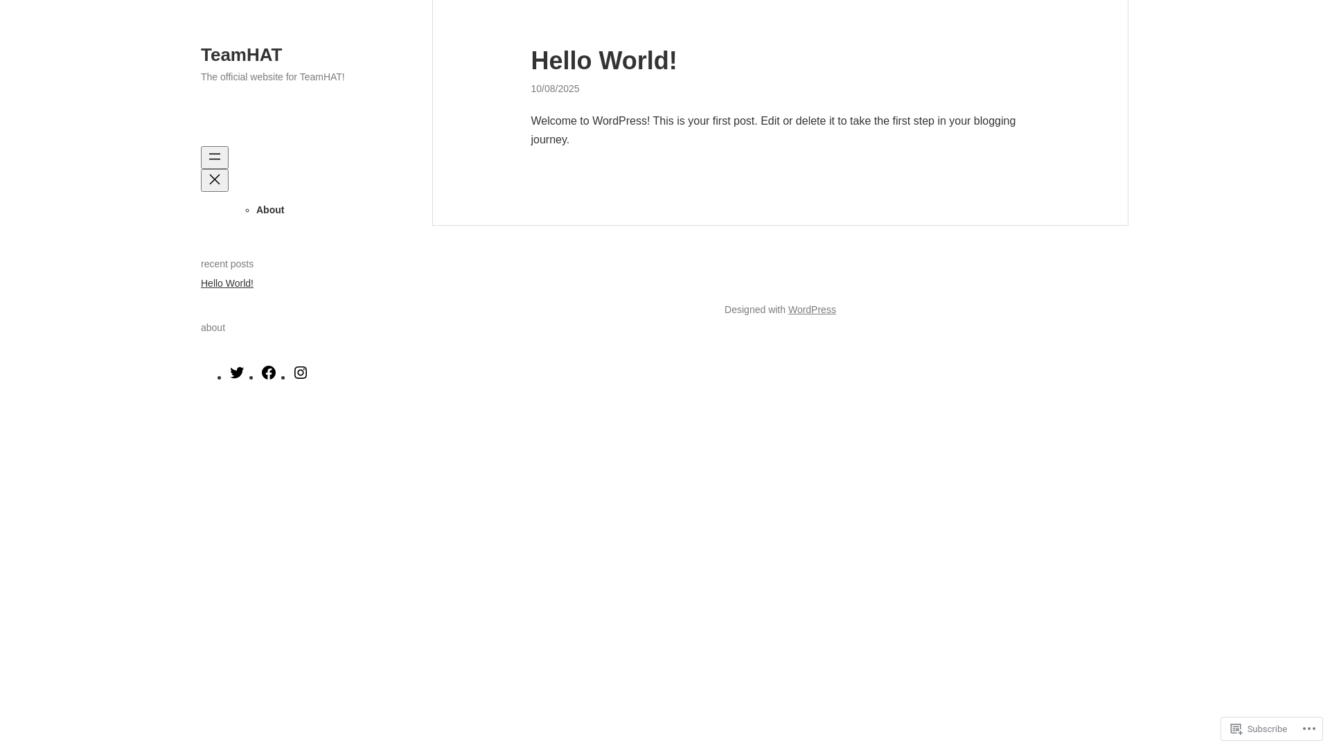 website screenshot of https://team-hat.org/