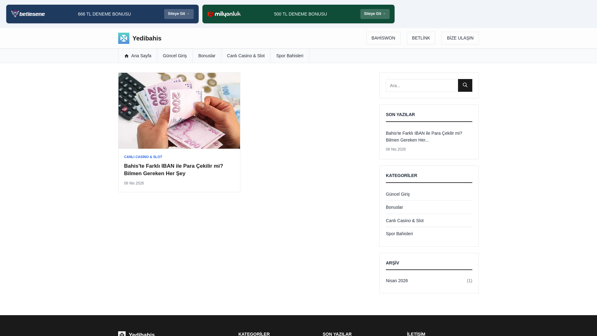 website screenshot of https://yedibahisguncelgiris.pro/