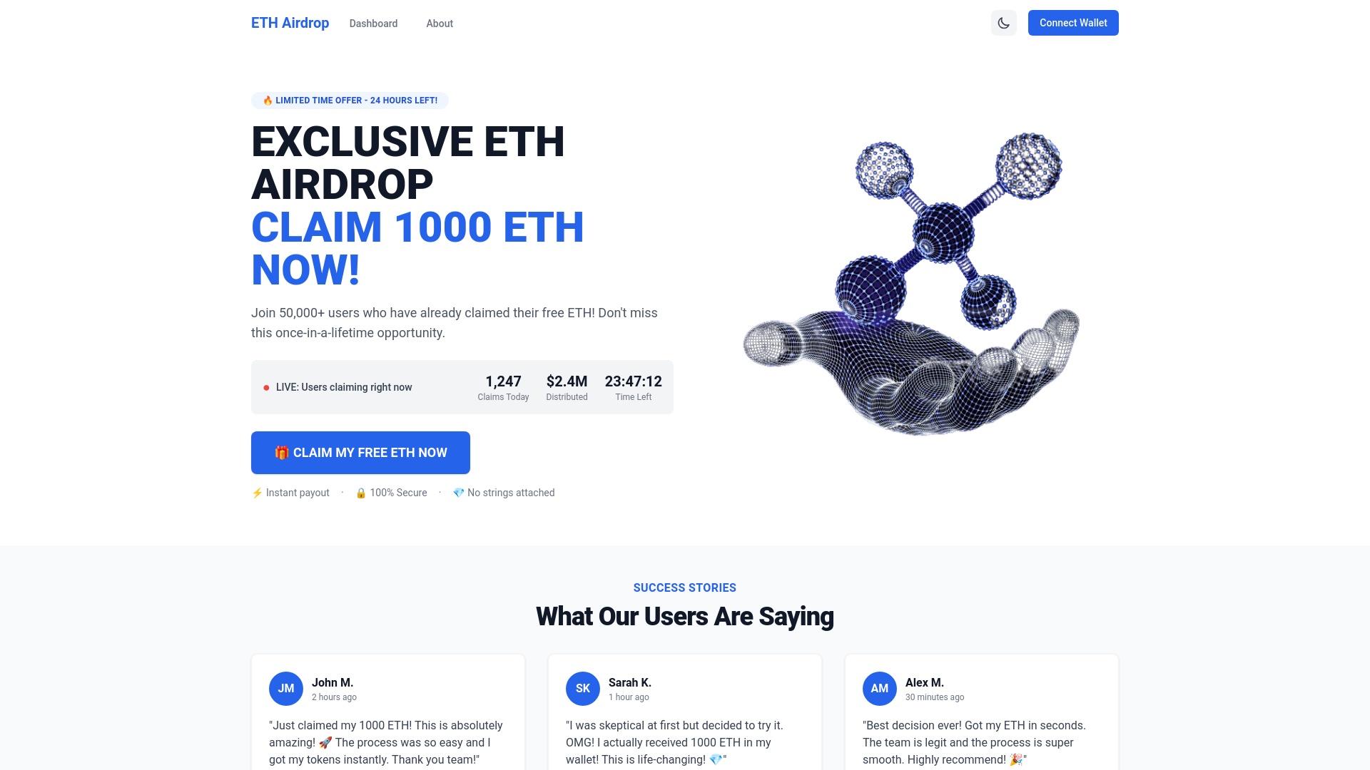 website screenshot of https://www.eth-airdrop.com/