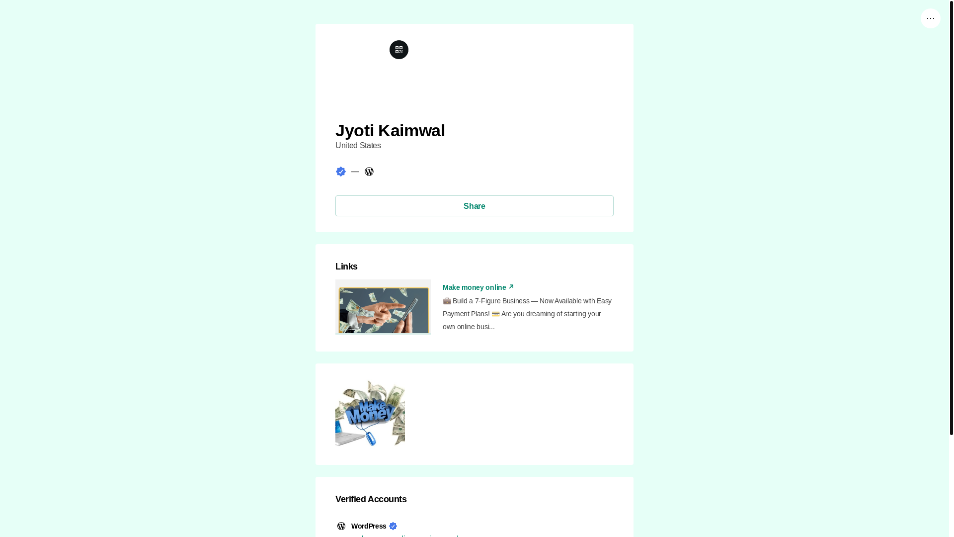 website screenshot of https://jyotikaimwal.link/