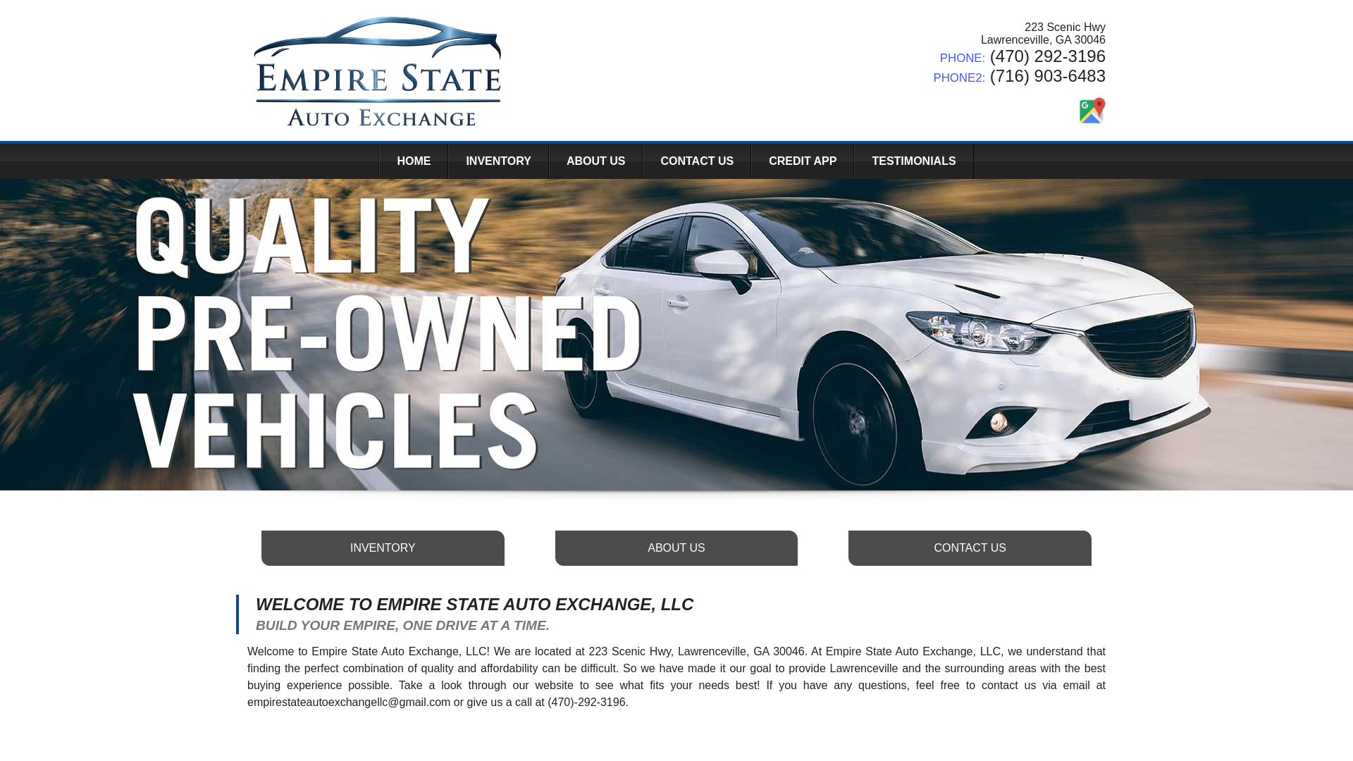 website screenshot of https://empirestateautoexchange.com/