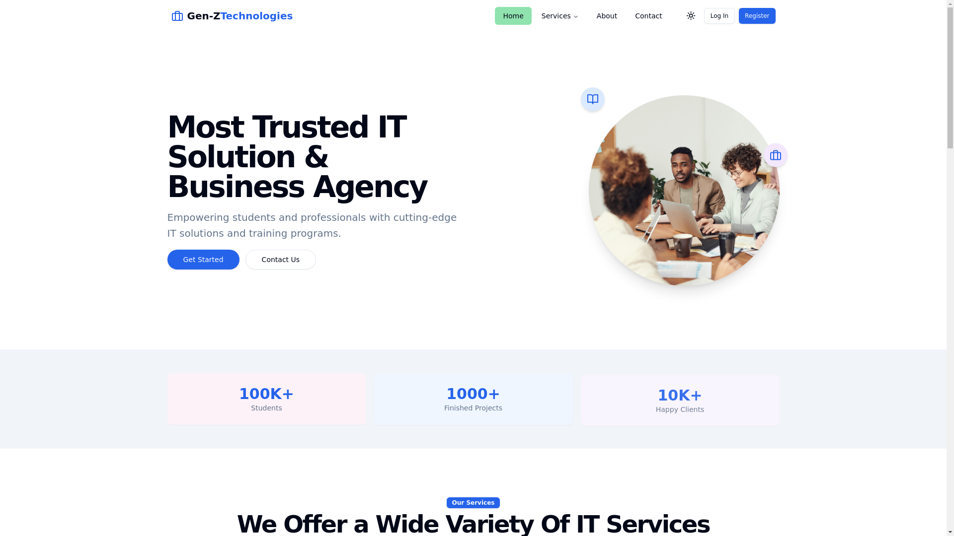 website screenshot of https://gen-z-technologies.pages.dev/