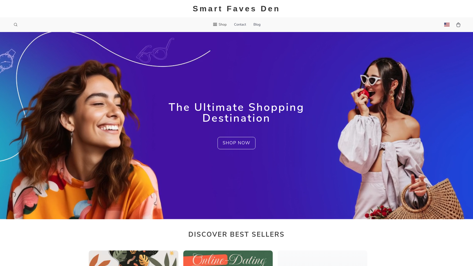 website screenshot of https://smartfavesden.shop