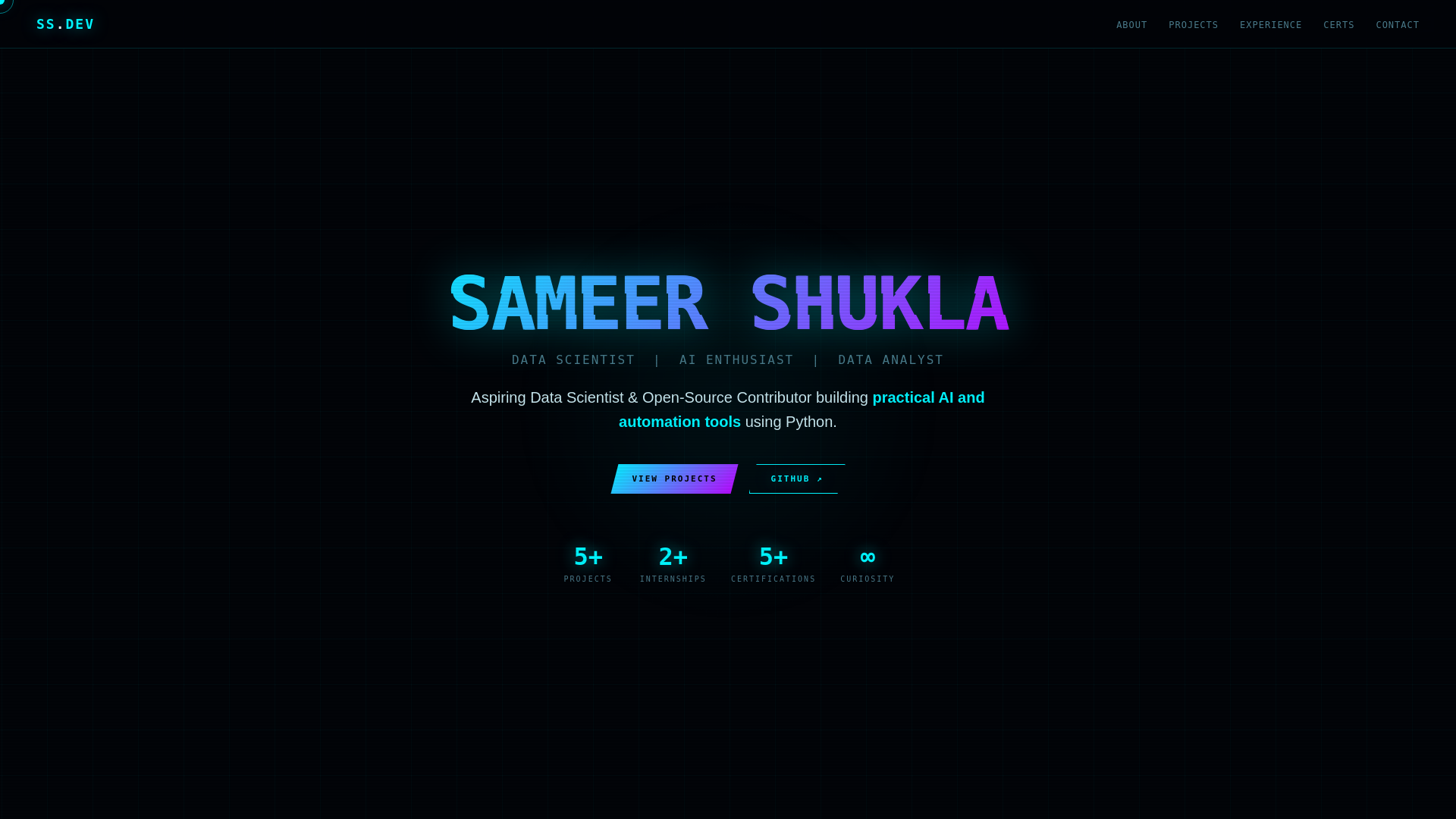 website screenshot of https://sameershukla-5br.pages.dev/