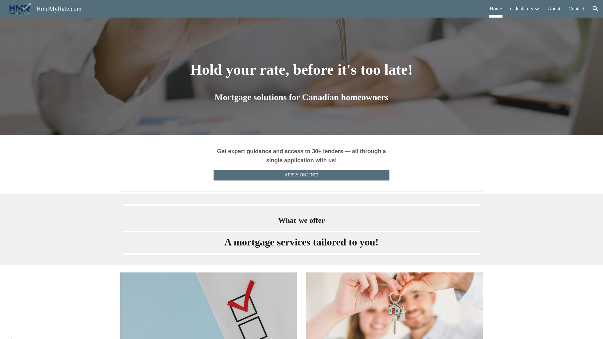 website screenshot of https://holdmyrate.ca/