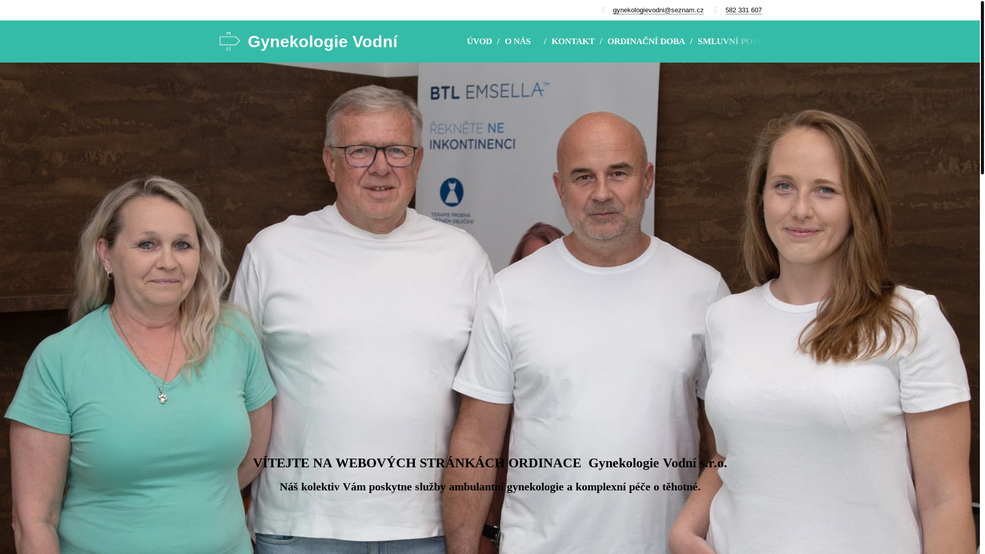 website screenshot of https://gynekologie-vodni.cz/