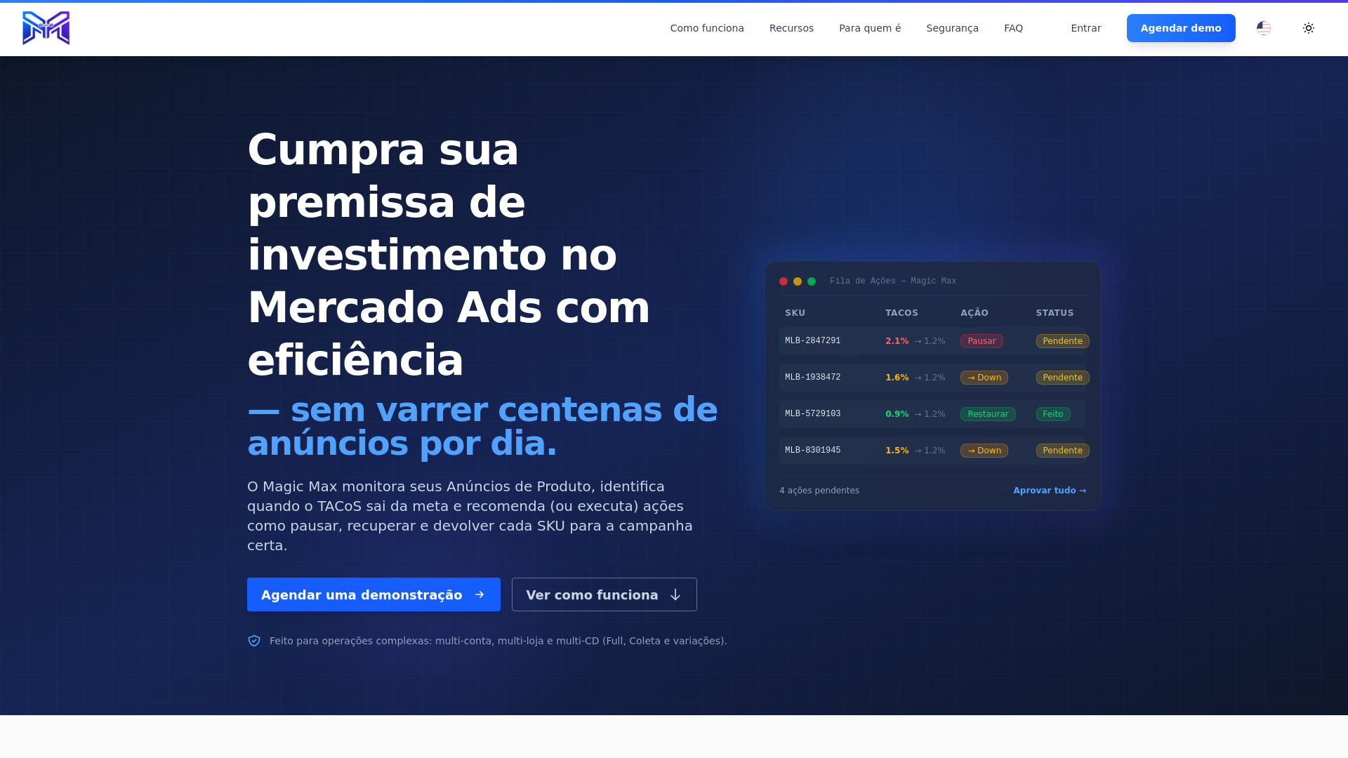 website screenshot of https://maxmagic.com.br/