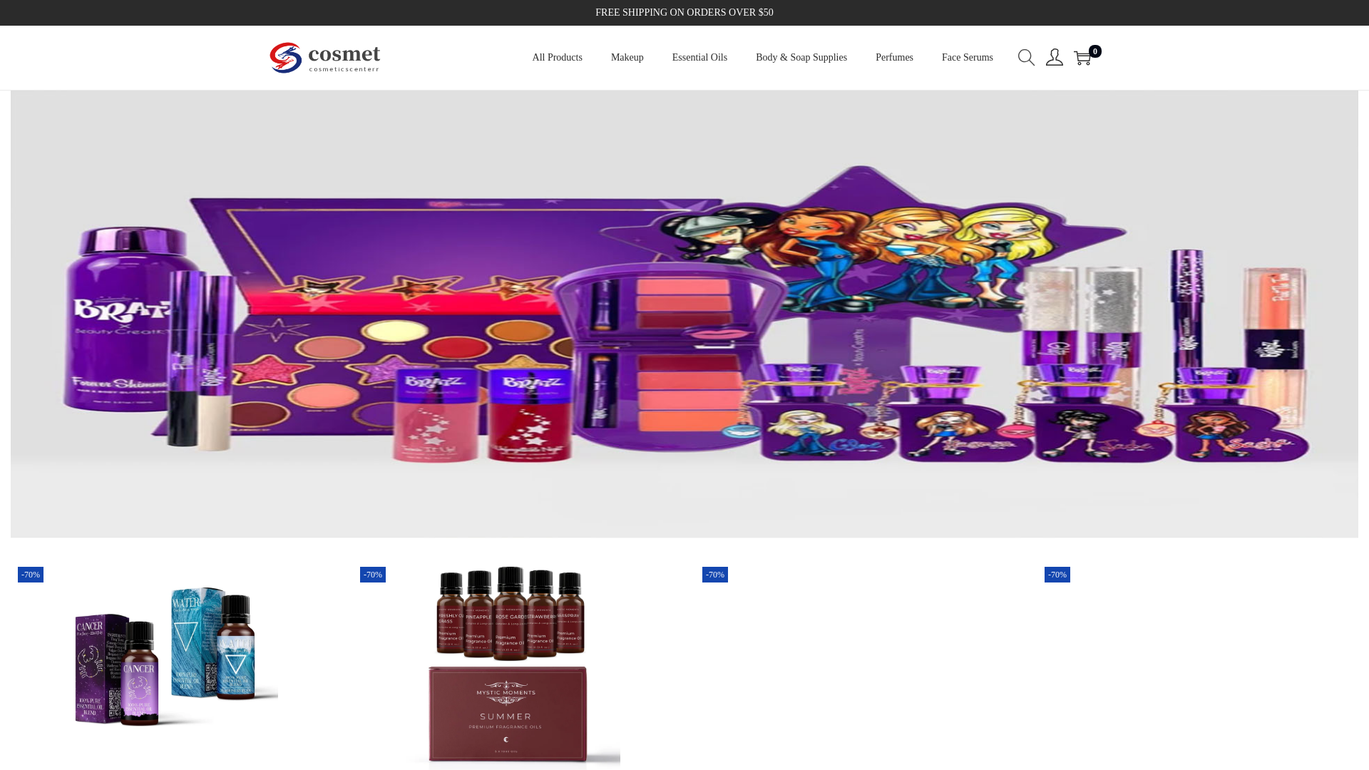 website screenshot of https://cosmeticscenterr.com/