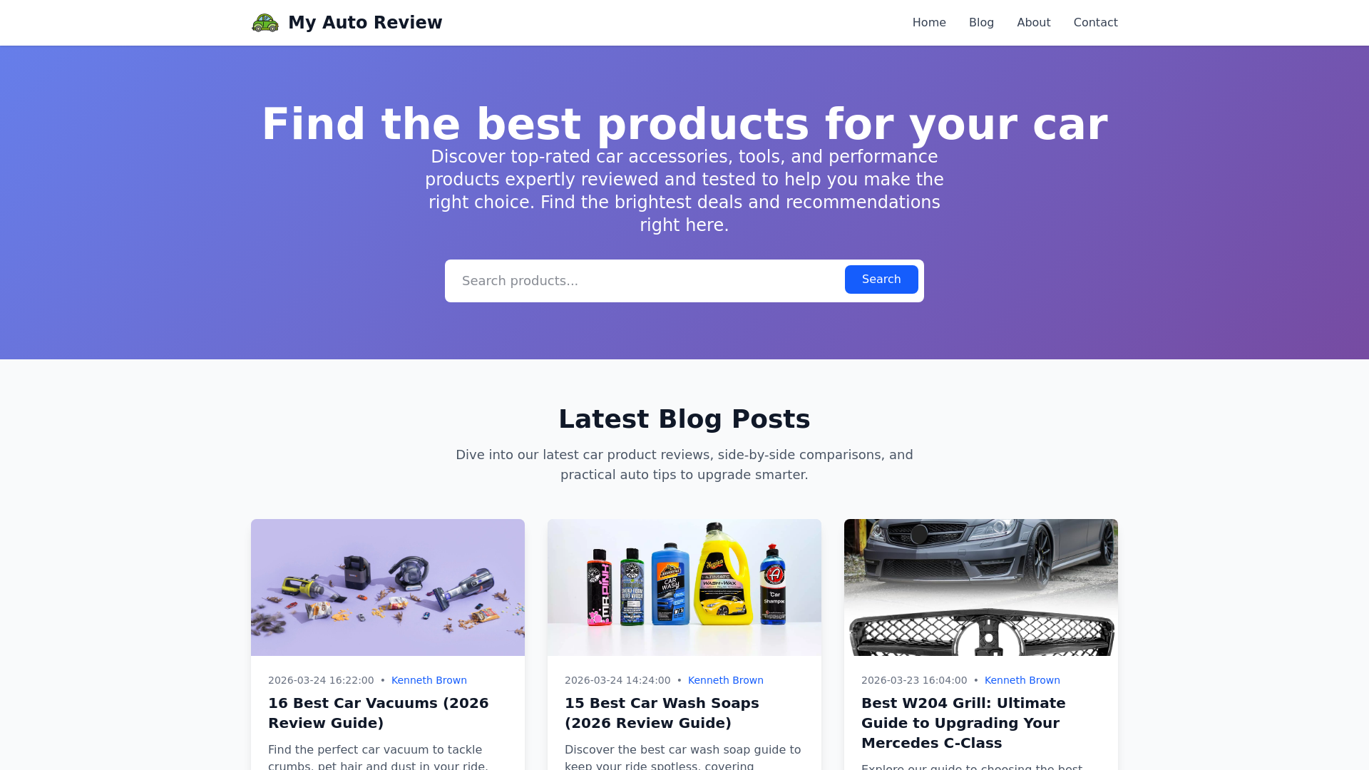 website screenshot of https://myautoreview.org/