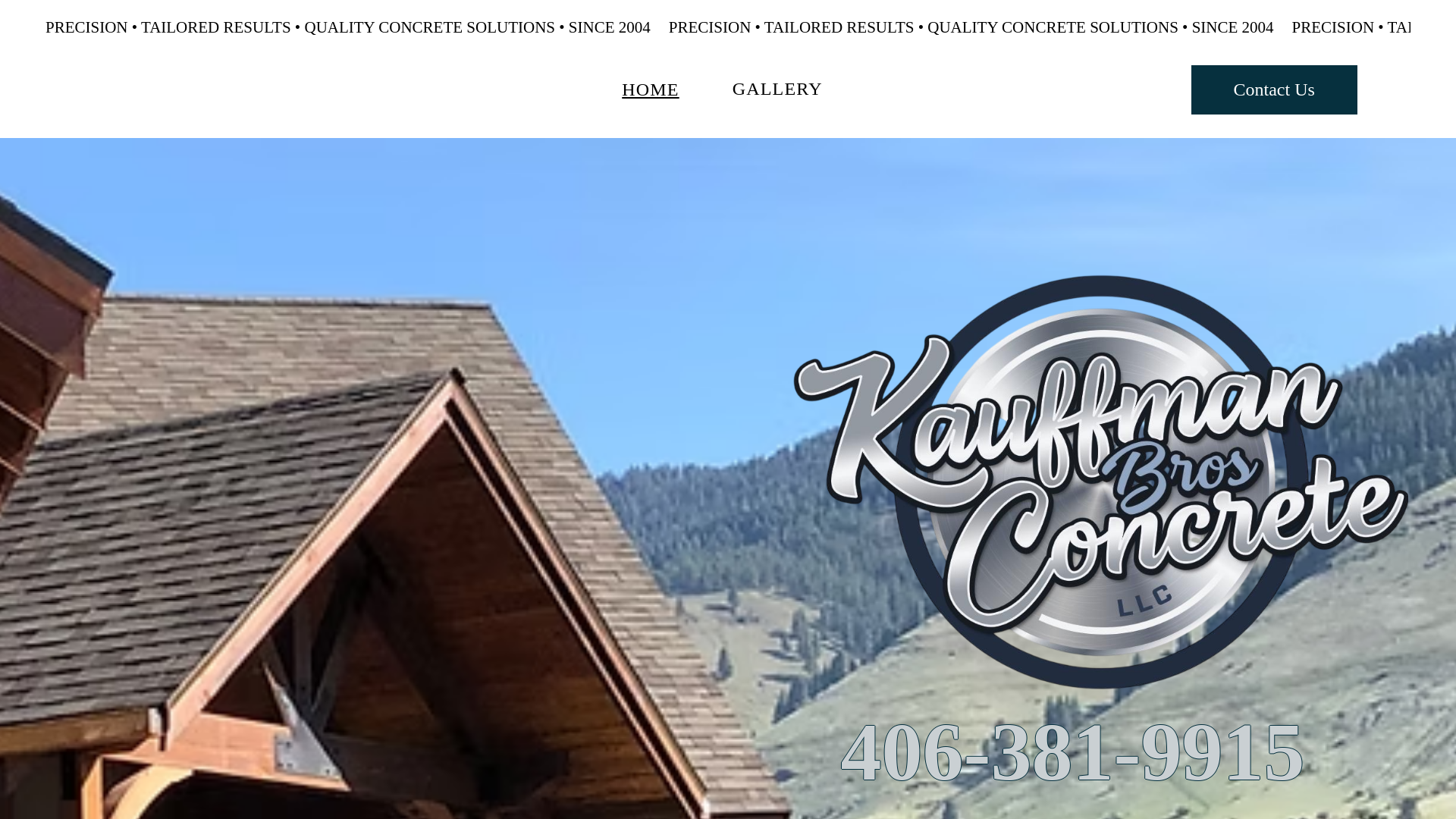 website screenshot of https://kauffmanbrosconcrete.net/