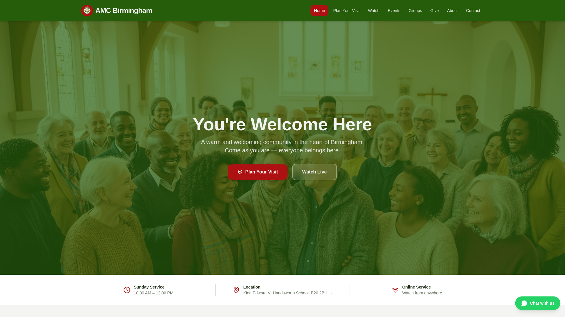 website screenshot of https://amcbirmingham.co.uk/