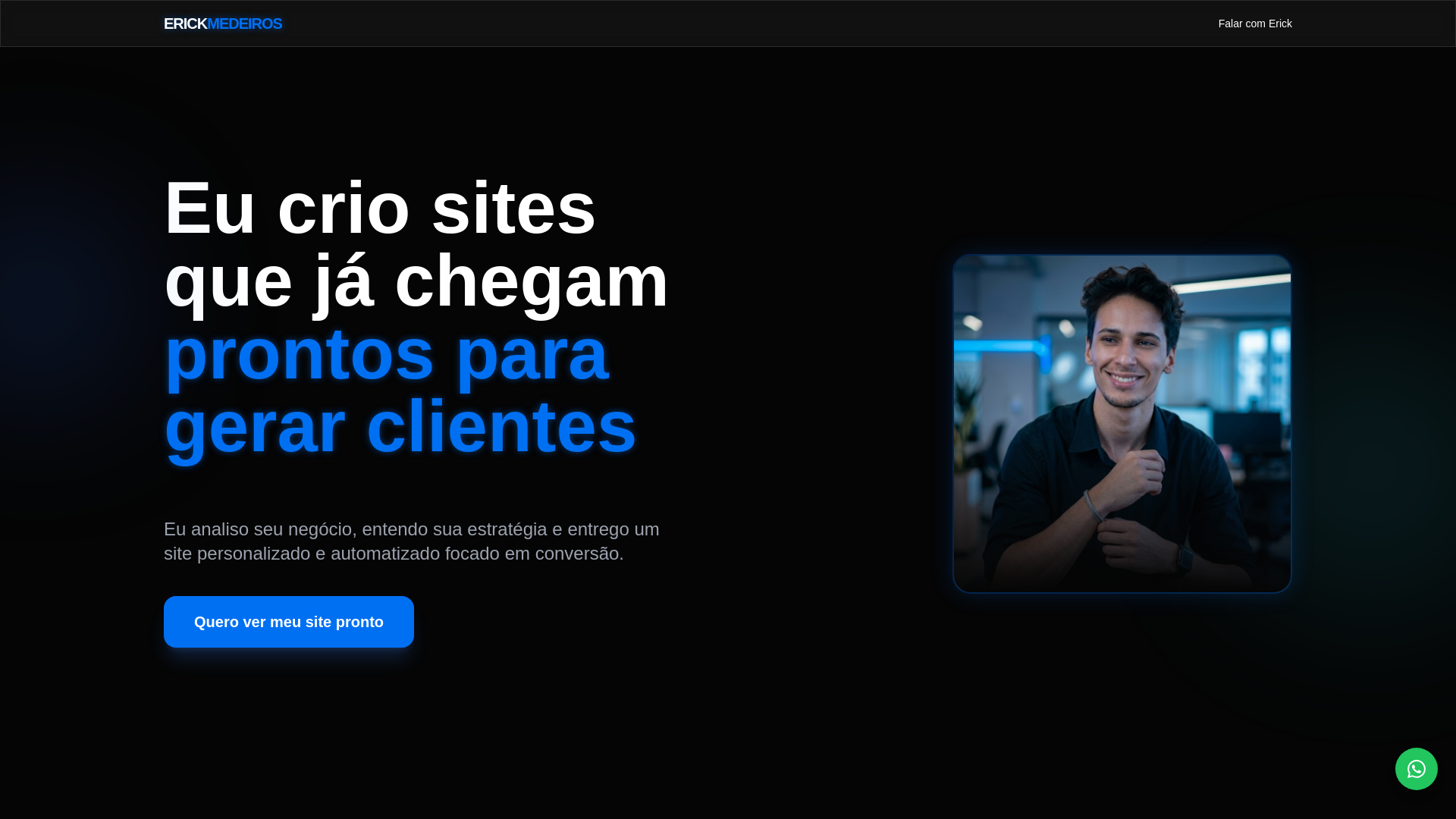 website screenshot of https://erickmedeiros.dev/